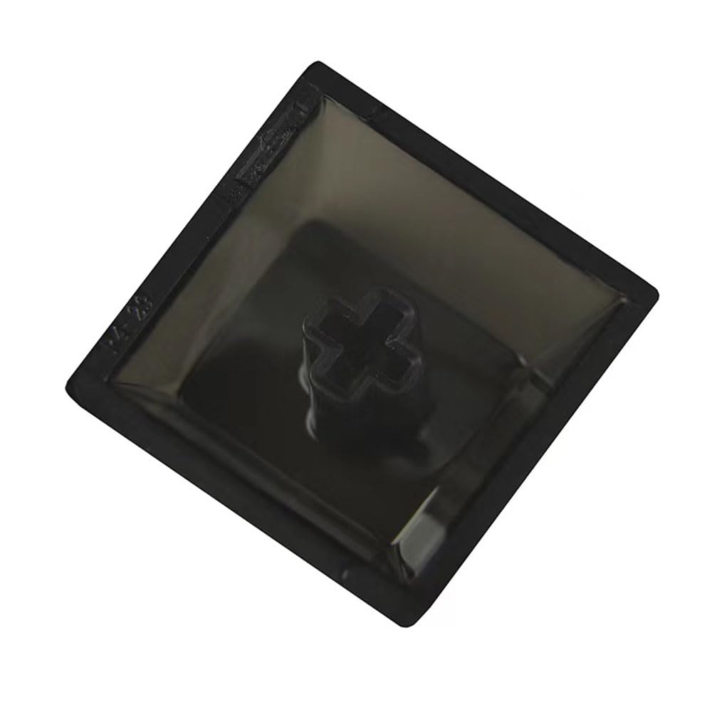 Elacgap Blank Crystal Transparent Black Keycaps PC Material 1U Cherry Profile R4 Keycap for MX switches Mechanical Keyboard Backlit (Cherry Transparent Black, 20pcs)