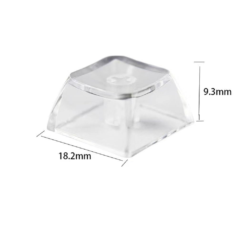 Elacgap Blank Crystal Transparent Keycaps PC Material 1U XDA Profile Keycap for MX switches Mechanical Keyboard Backlit (XDA Transparent, 20pcs)