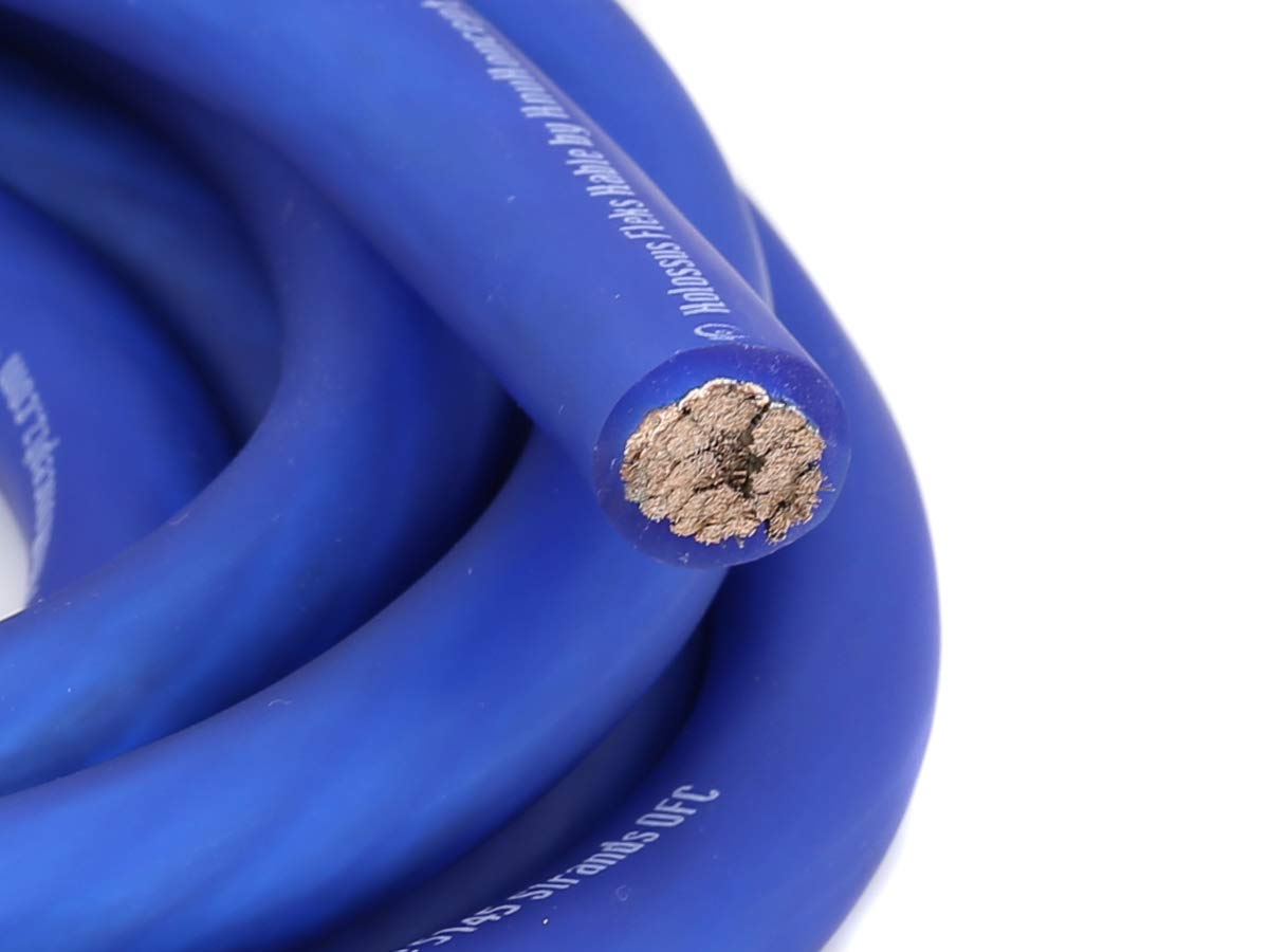 KnuKonceptz Kolossus Flex Kable OFC 4 Gauge Power Wire Copper Cable Blue (25 ft) 4 AWG