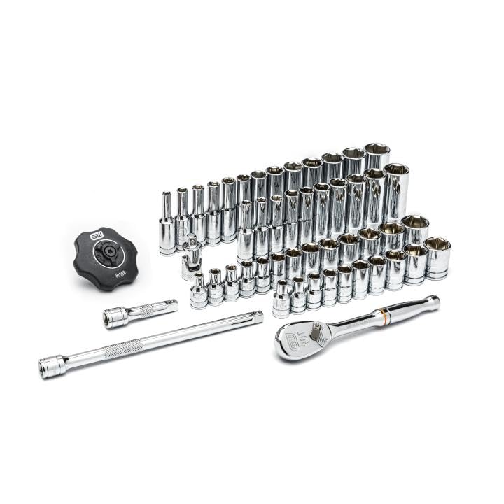 GEARWRENCH 1/4" Drive Standard & Deep SAE/Metric Mechanics Tool Set 51 Pc., 6 Point - 80300