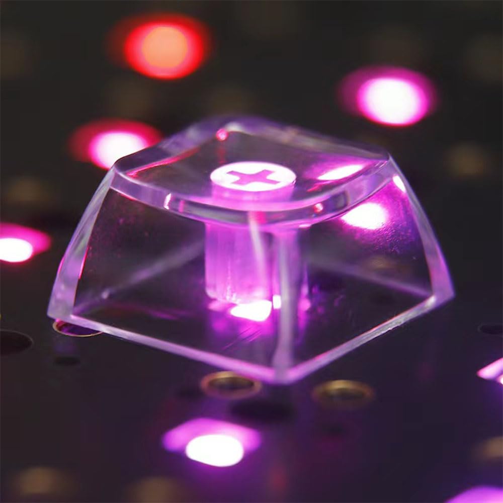 Elacgap Blank Crystal Transparent Keycaps PC Material 1U XDA Profile Keycap for MX switches Mechanical Keyboard Backlit (XDA Transparent, 20pcs)