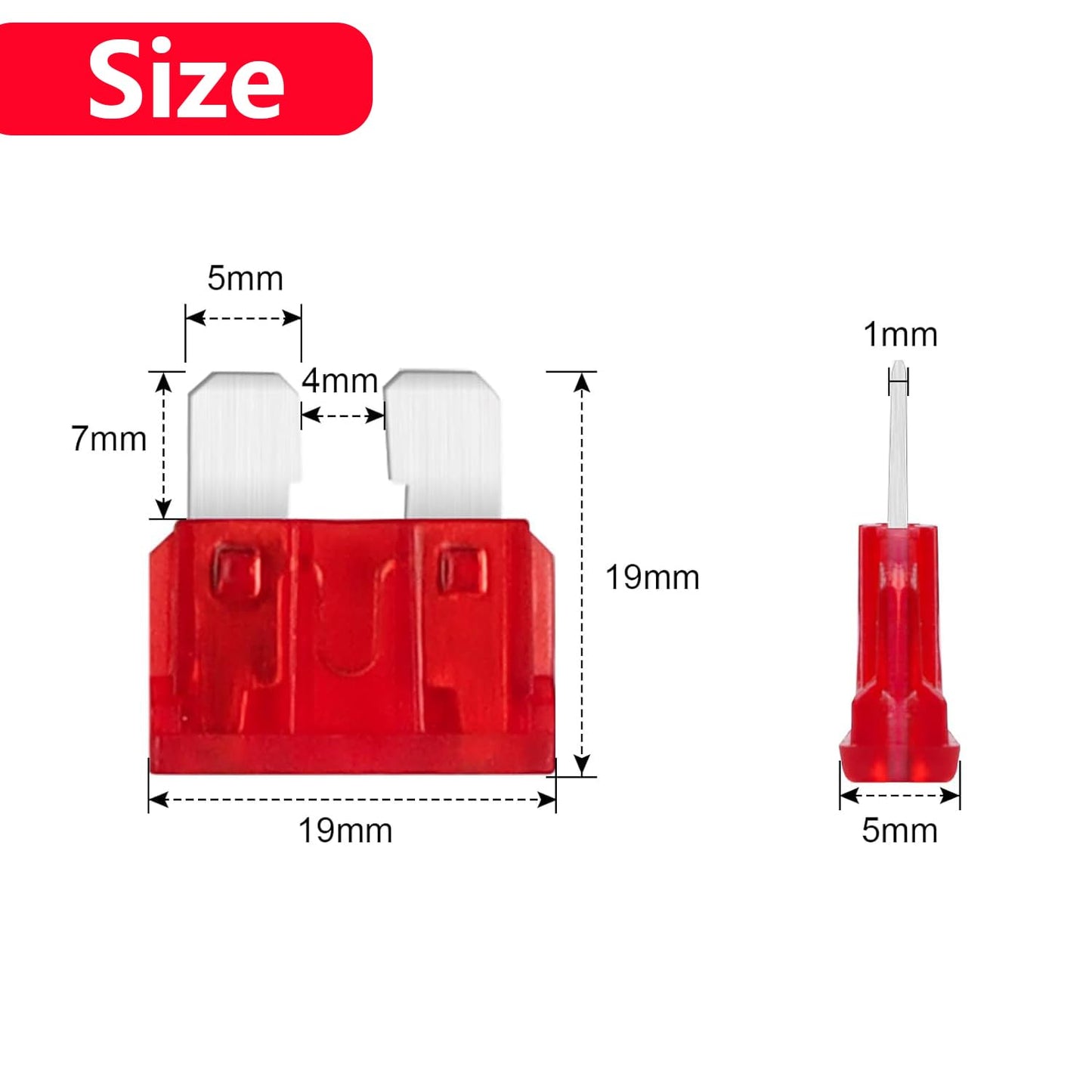 (40Pcs) 10 Amp Standard Automotive Fuse, 10A 12V 24V 32V Car Blade Fuses ATO APR ATS for Car/RV/Truck/SUV/Motorcycle/Boat