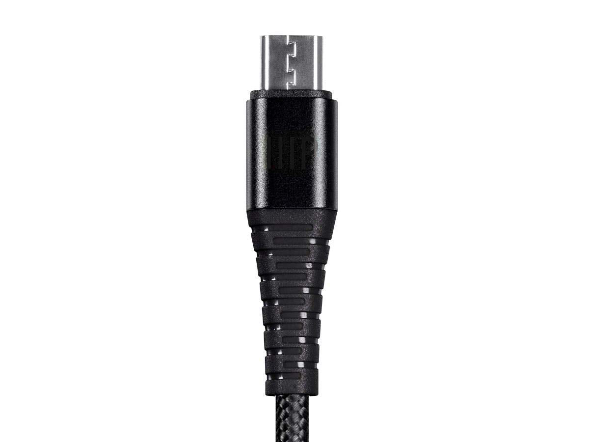Monoprice USB 2.0 Micro B to Type A Charge & Sync Cable - 6 Feet - Black | Nylon-Braid, Durable, Kevlar-Reinforced - AtlasFlex Series