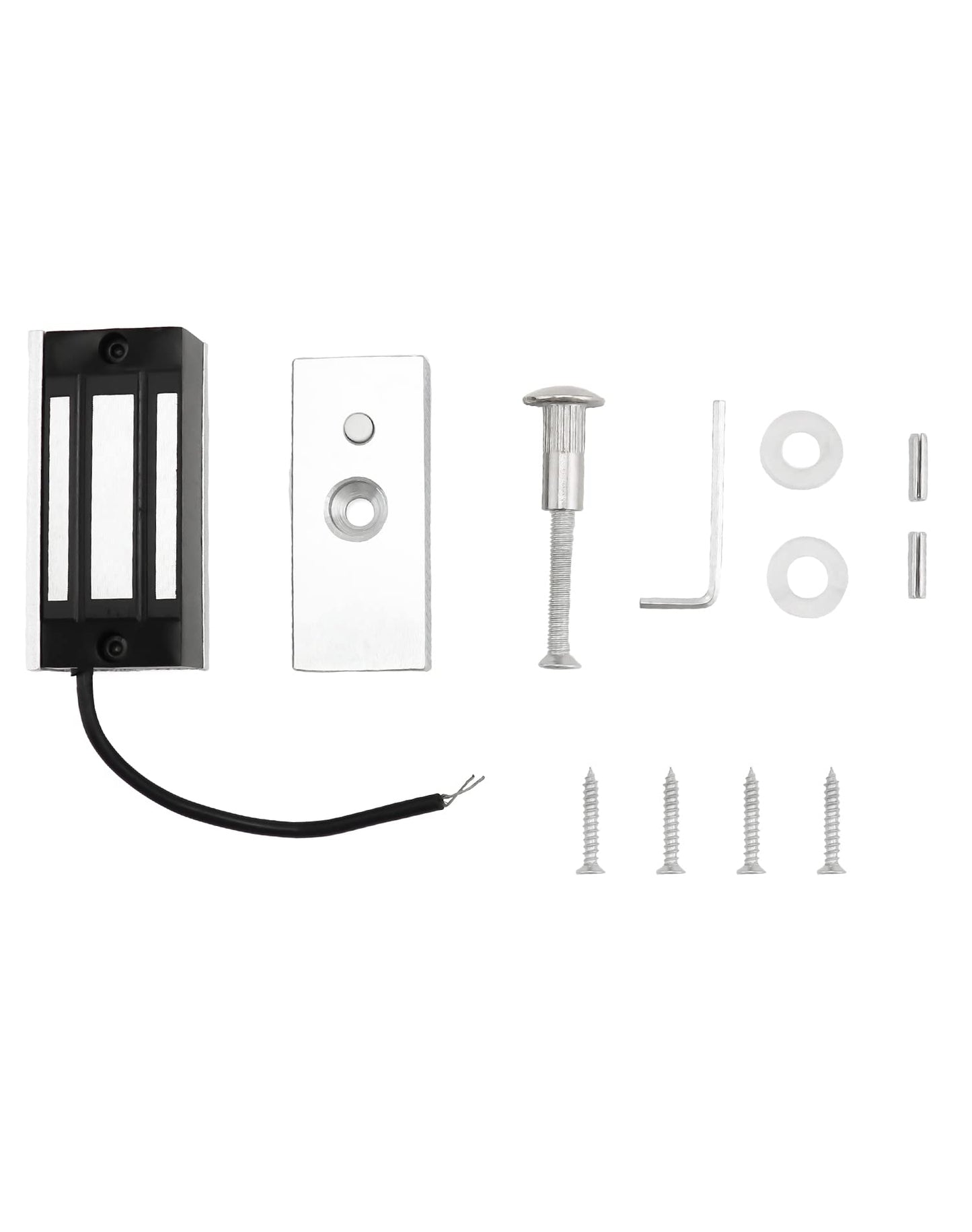 QWORK Electric Magnetic Lock, 60kg 130LBs Holding Force Electric Magnetic Lock for Door Access Control System Electromagnet Fail-Safe NC Mode