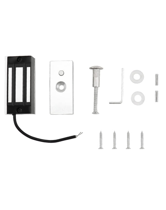 QWORK Electric Magnetic Lock, 60kg 130LBs Holding Force Electric Magnetic Lock for Door Access Control System Electromagnet Fail-Safe NC Mode