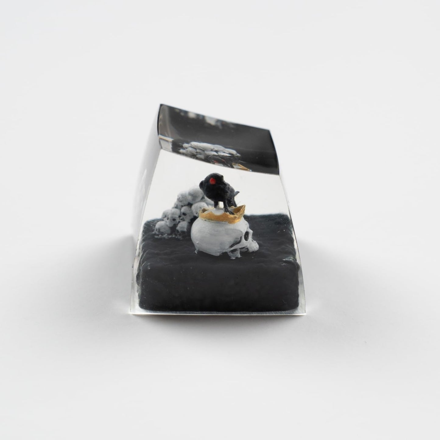 ULTRAEQUIP Artisan Keycaps Raven&Crow Resin Skull keycap ESC Custom Keycap 1U SA Prolfile Handmade Keycaps for MX Switch Mechanical Keyboards Key Cap (King_Skull)