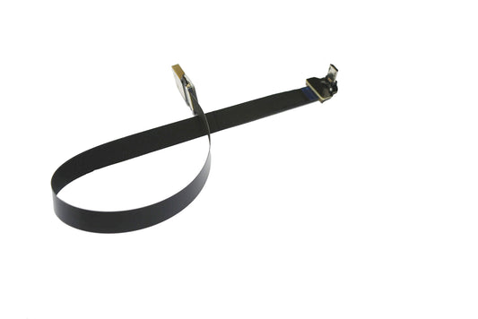 Permanent FFC USB Cable FPV Flat Slim Thin Ribbon FPC Cable Micro USB 90 Degree to Standard USB A for sync and Charging Black (20CM)