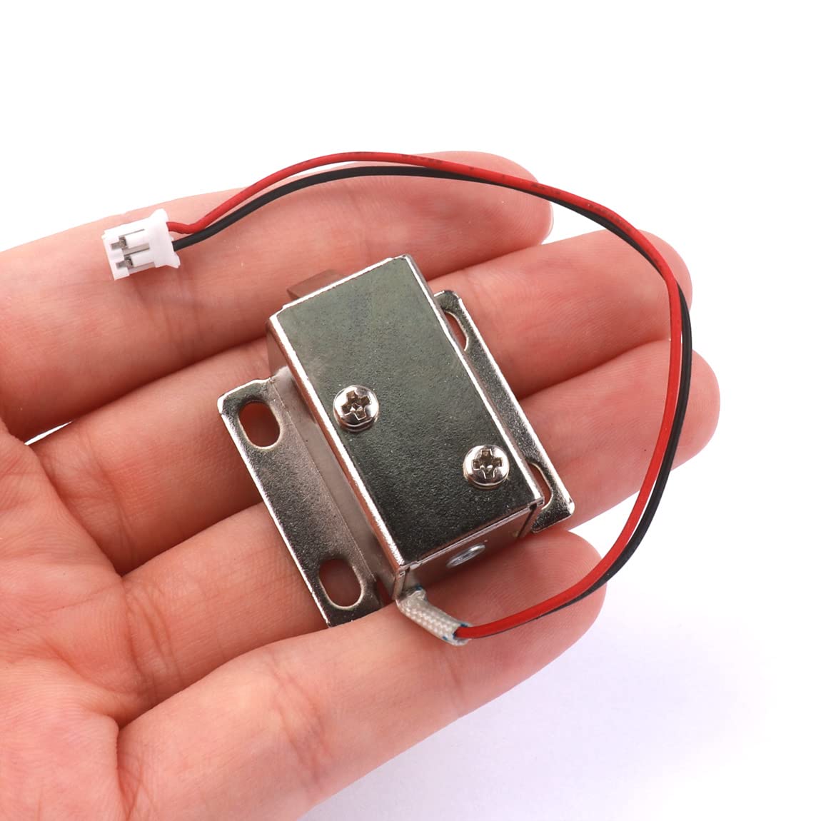 ATOPLEE Electromagnetic Solenoid Lock,4pcs Mini DC 12V 0.43A Door Drawer Tongue Down Slim Design Assembly Magnetic Lock for Cabinet Door Drawer,27X29X18mm