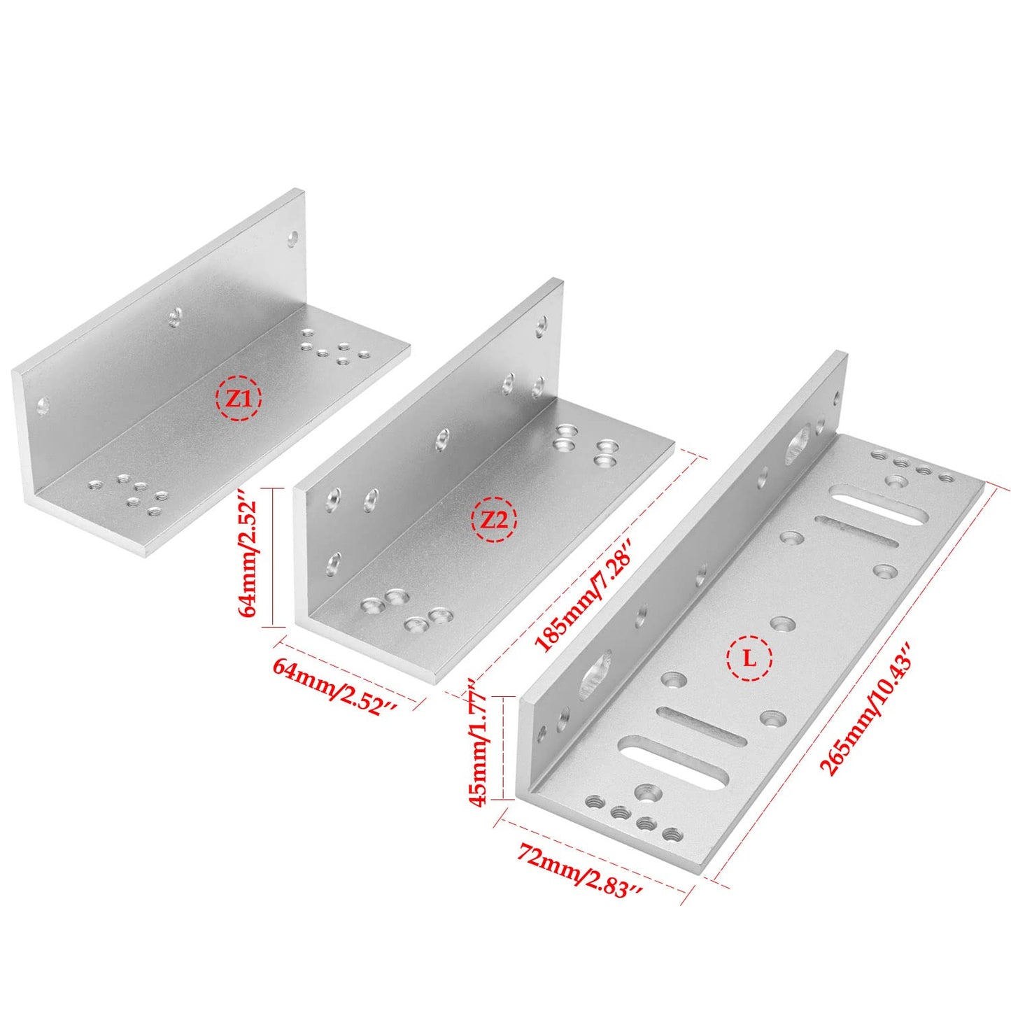 Z and L Bracket for 1200LBS 500KG Holding Force Electromagnet Lock Single Inward Door Access Control Electric Magnetic Door Lock