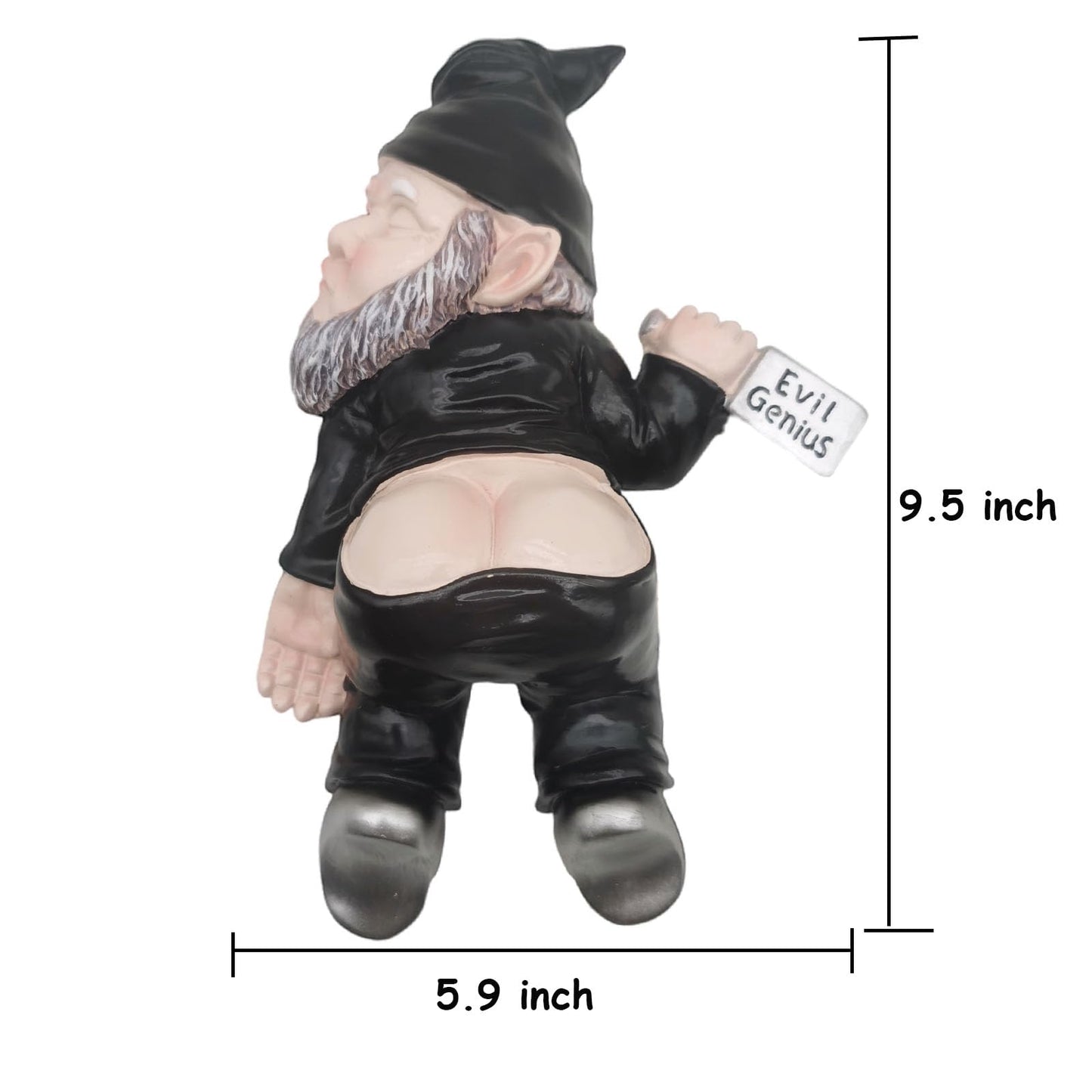MINICAR 9.5'' Gnomes Statues Outdoor Decor, Large Naughty Sculptures Yard Decorations Patio Lawn Ornament, Funny Christmas Garden Gifts