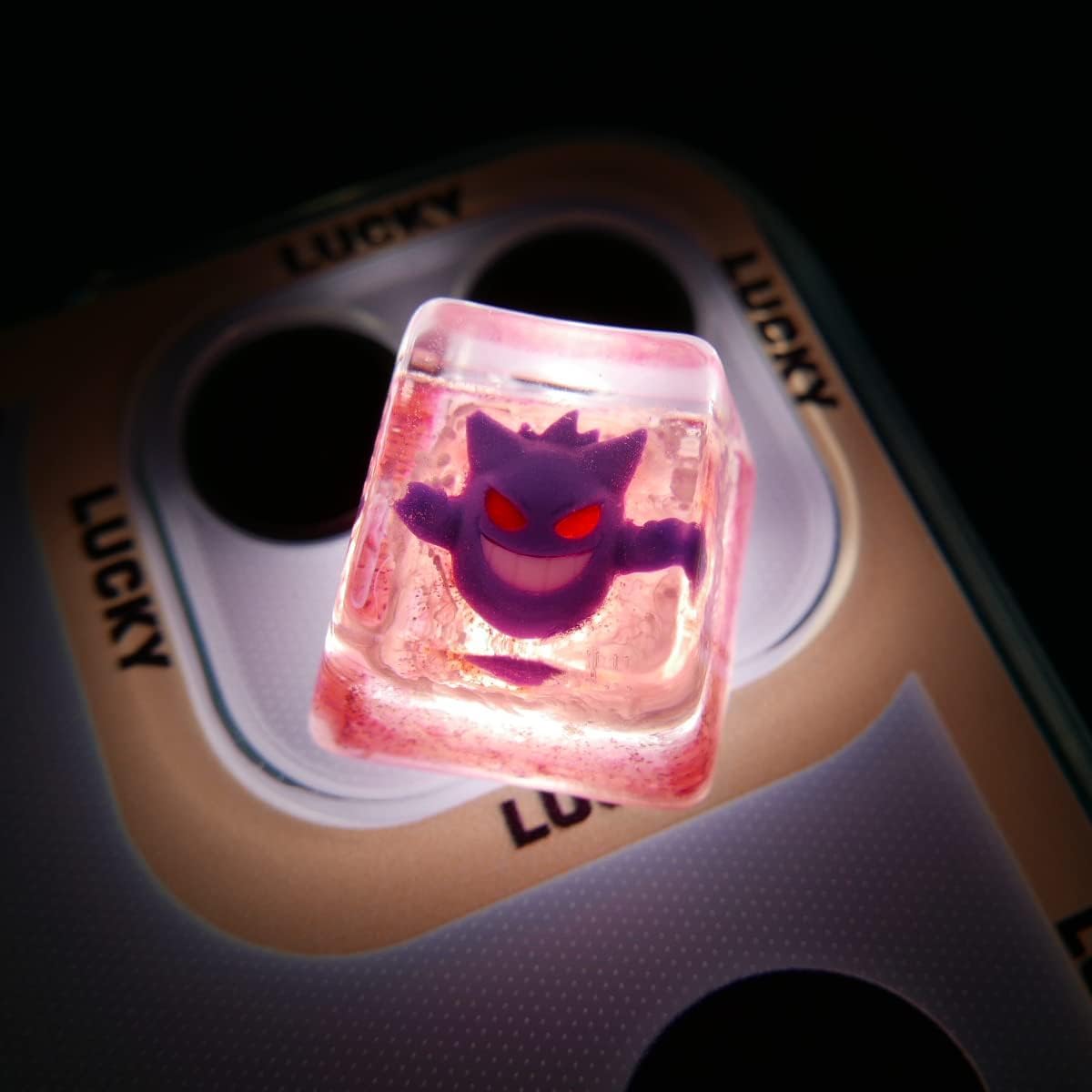 Purple Cartoon Character Epoxy Resin Mechanical Keyboard Keycap - Unique Design, Durable Material, (Purple)