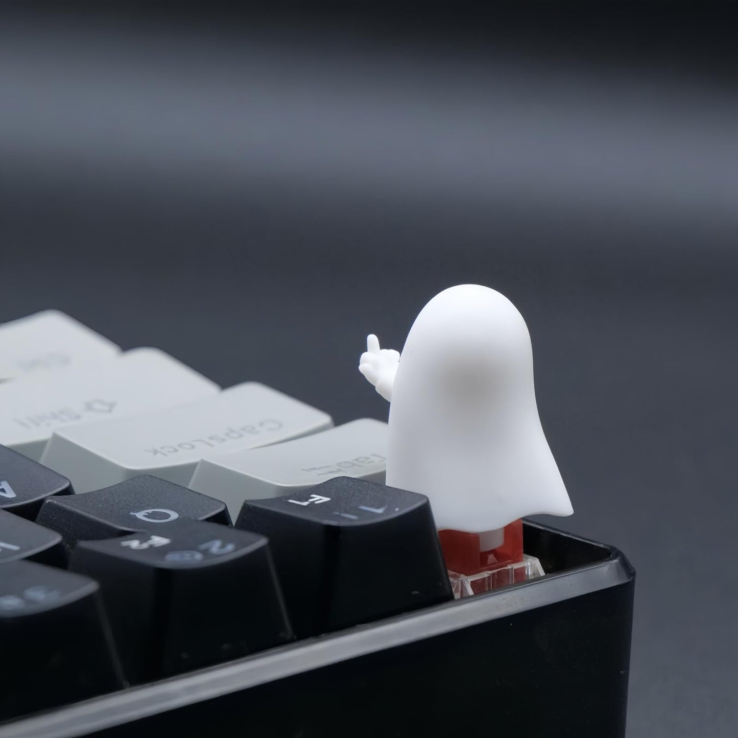 REDQIN ULTRAEQUIP Artisan Keycaps - Cute Ghost Resin Keycaps 1U ESC Custom Handmade Keycap Replacement for Mechanical Keyboard (Hey-You Ghost, Opaque)