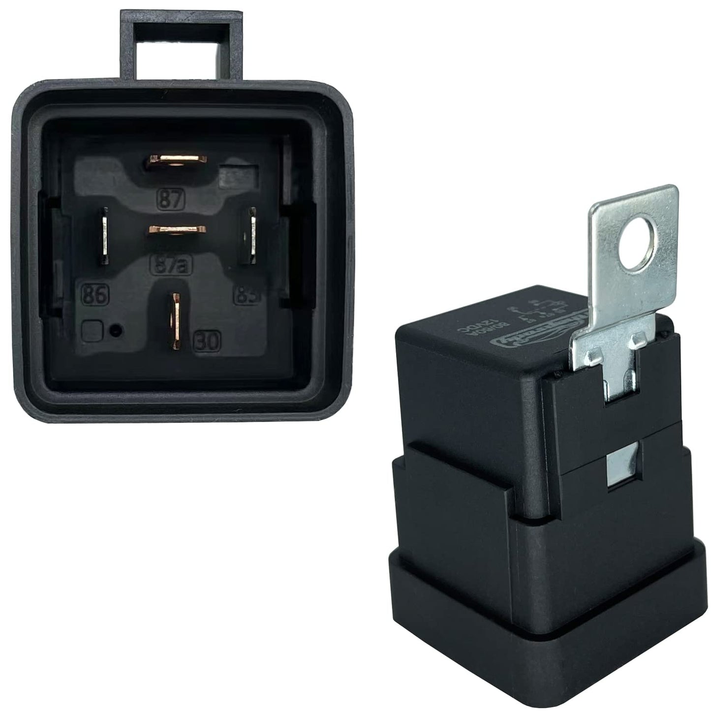 iRhapsody 12V, 80/60A Waterproof Relay, 5 Pin Automotive, SPST 12-Volt Auto Relay with Pigtail