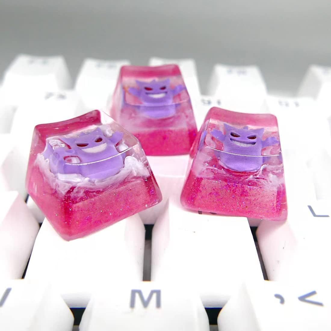 Purple Cartoon Character Epoxy Resin Mechanical Keyboard Keycap - Unique Design, Durable Material, (Purple)