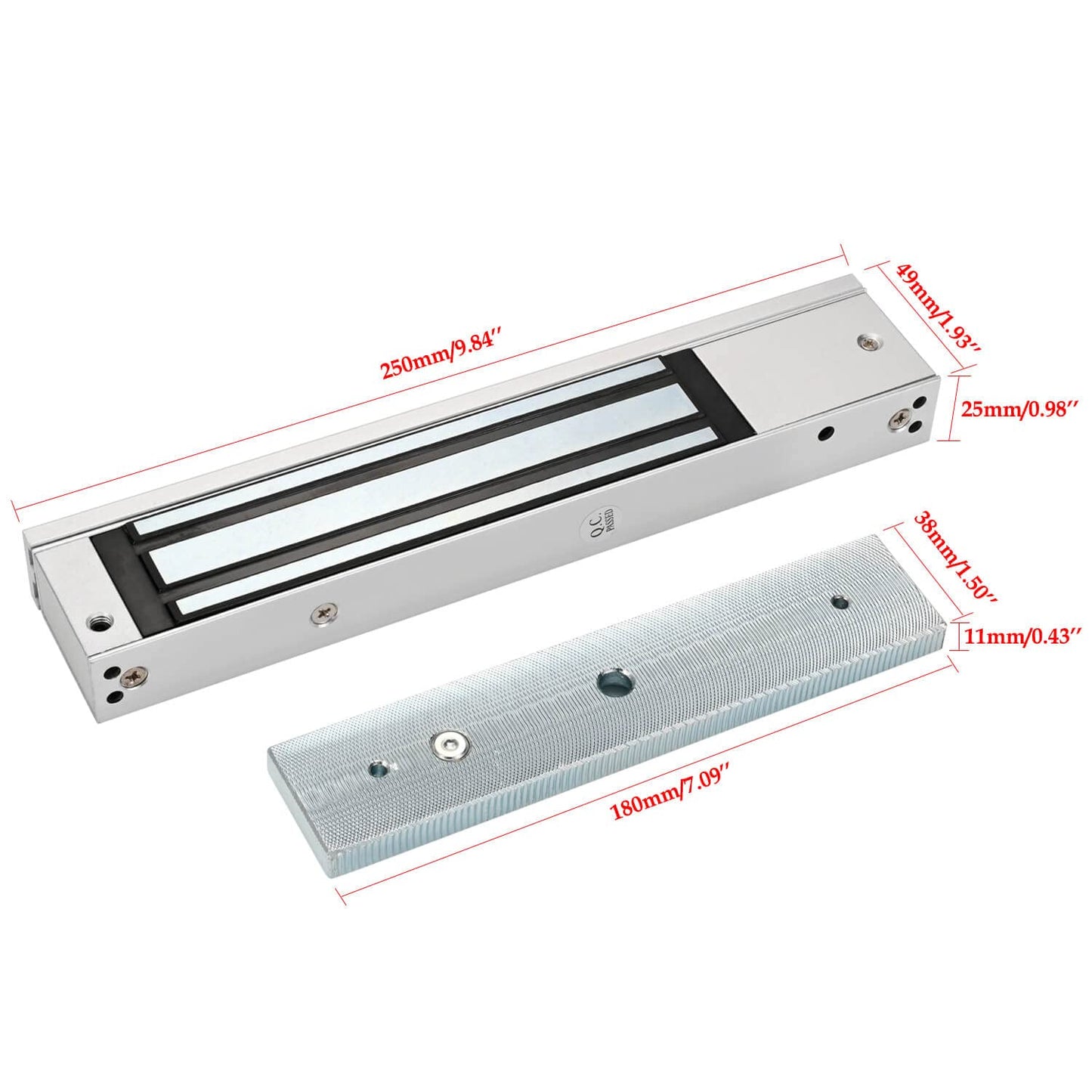 Electromagnetic Lock 280KG 600LBS Holding Force Electric Magnetic Door Lock 12V Fail Safe NC Mode for Access Control System