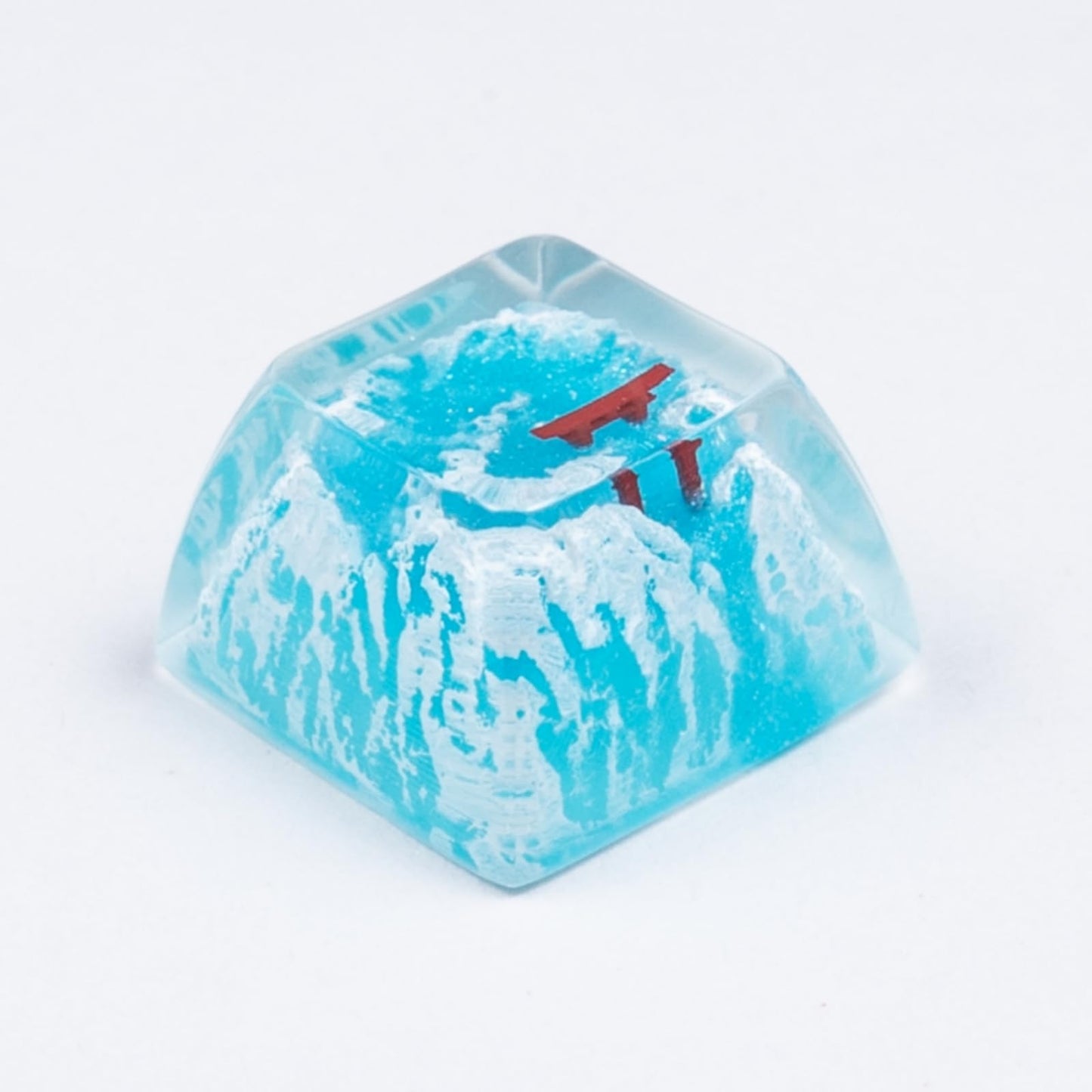 Artisan Keycap - Snow Mountain Custom Keycaps Resin Hanmade Keycaps for Mechanical Keyboard (Snow Sakura Torii SA R3 Profile)