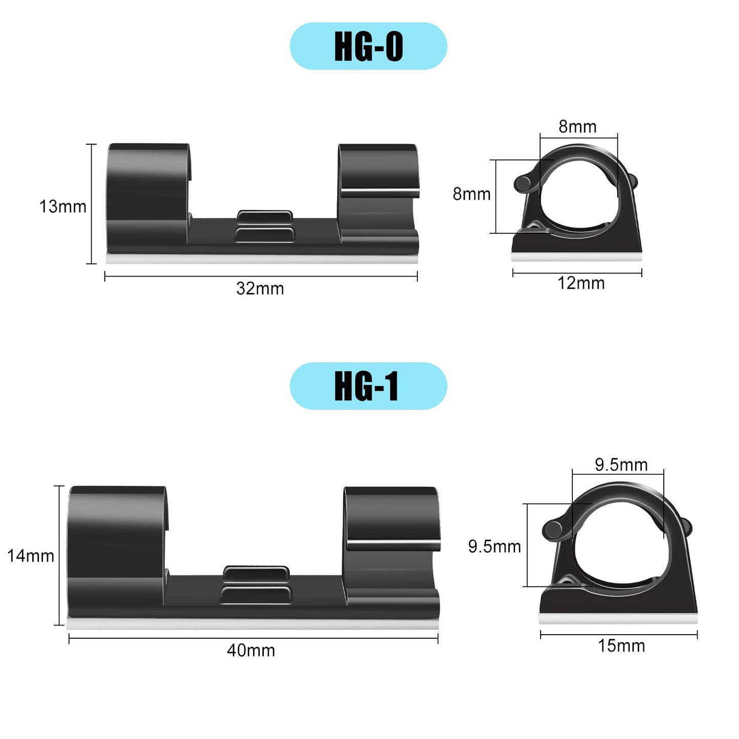 XHF 35pcs Large Self Adhesive Cable Clips Black,Wire Clips Cable Management Wire Organizer Cord Holder for Under Desk, Car, Wall, TV PC Ethernet Cable
