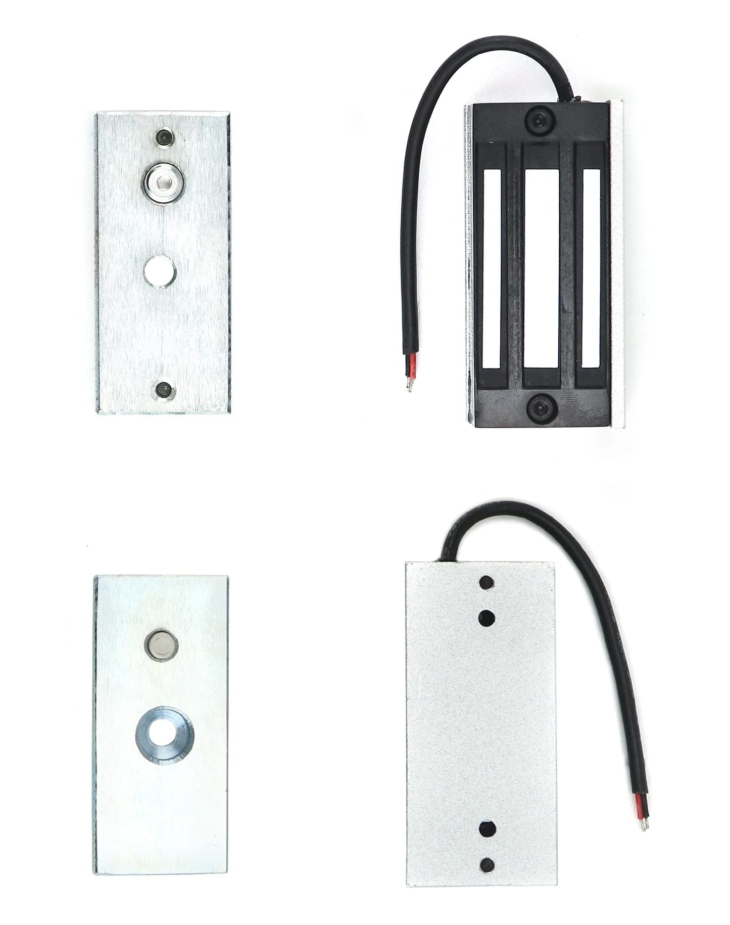 QWORK Electric Magnetic Lock, 2 Pack 60kg 130LBs Holding Force Electric Magnetic Lock for Door Access Control System Electromagnet Fail-Safe NC Mode