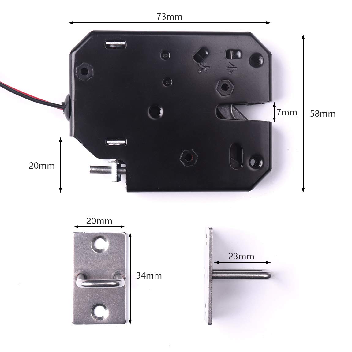 ATOPLEE Electronic Lock, 1pcs DC 12V 2A Carbon Steel Solenoid Cabinet Spring Lock for Drawer Locker (73X58X13mm)