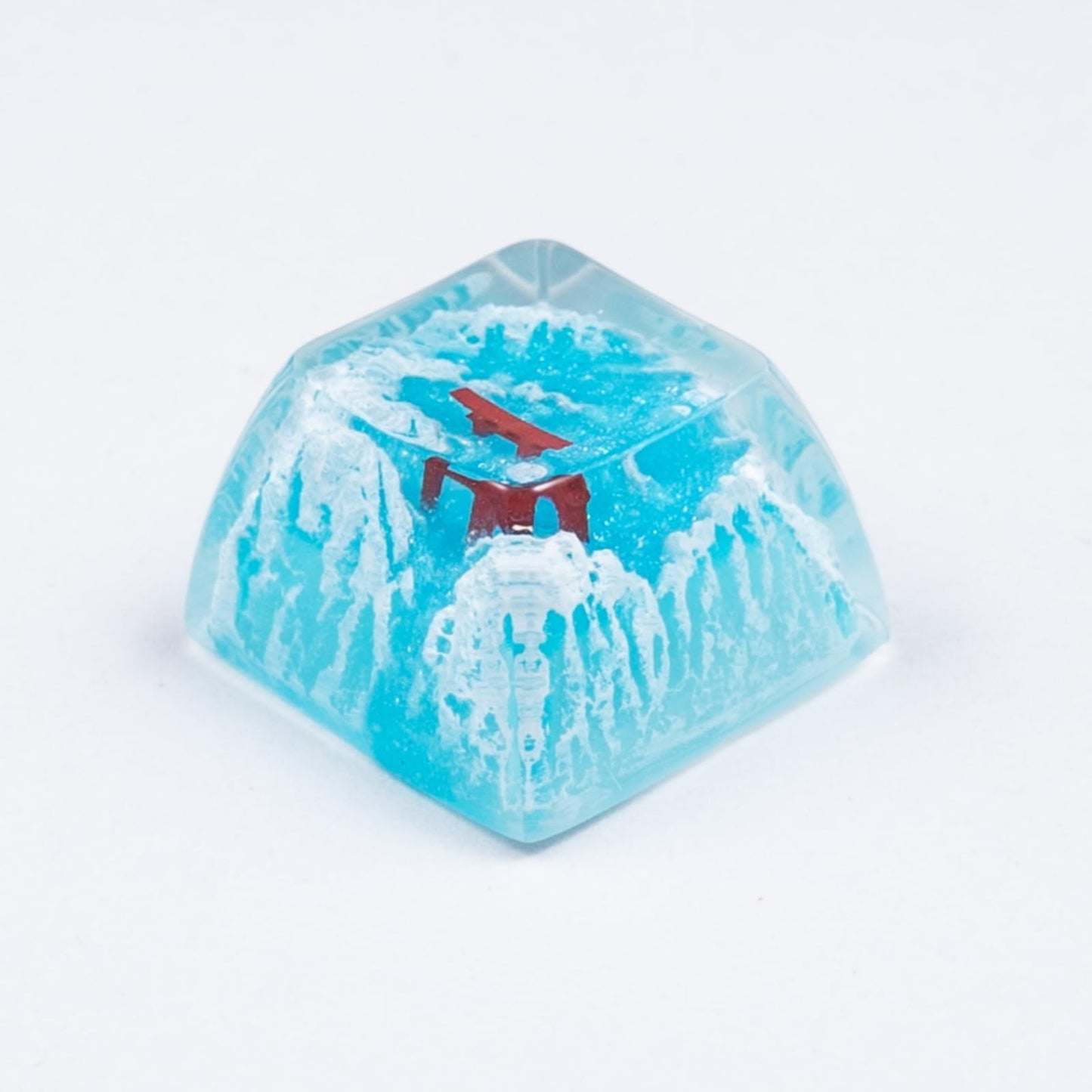 Artisan Keycap - Snow Mountain Custom Keycaps Resin Hanmade Keycaps for Mechanical Keyboard (Snow Sakura Torii SA R3 Profile)