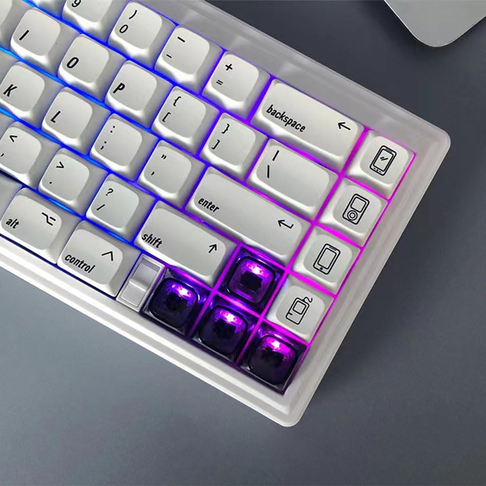 Elacgap Blank Crystal Transparent Black Keycaps PC Material 1U XDA Profile Keycap for MX switches Mechanical Keyboard Backlit (XDA Transparent Black, 20pcs)