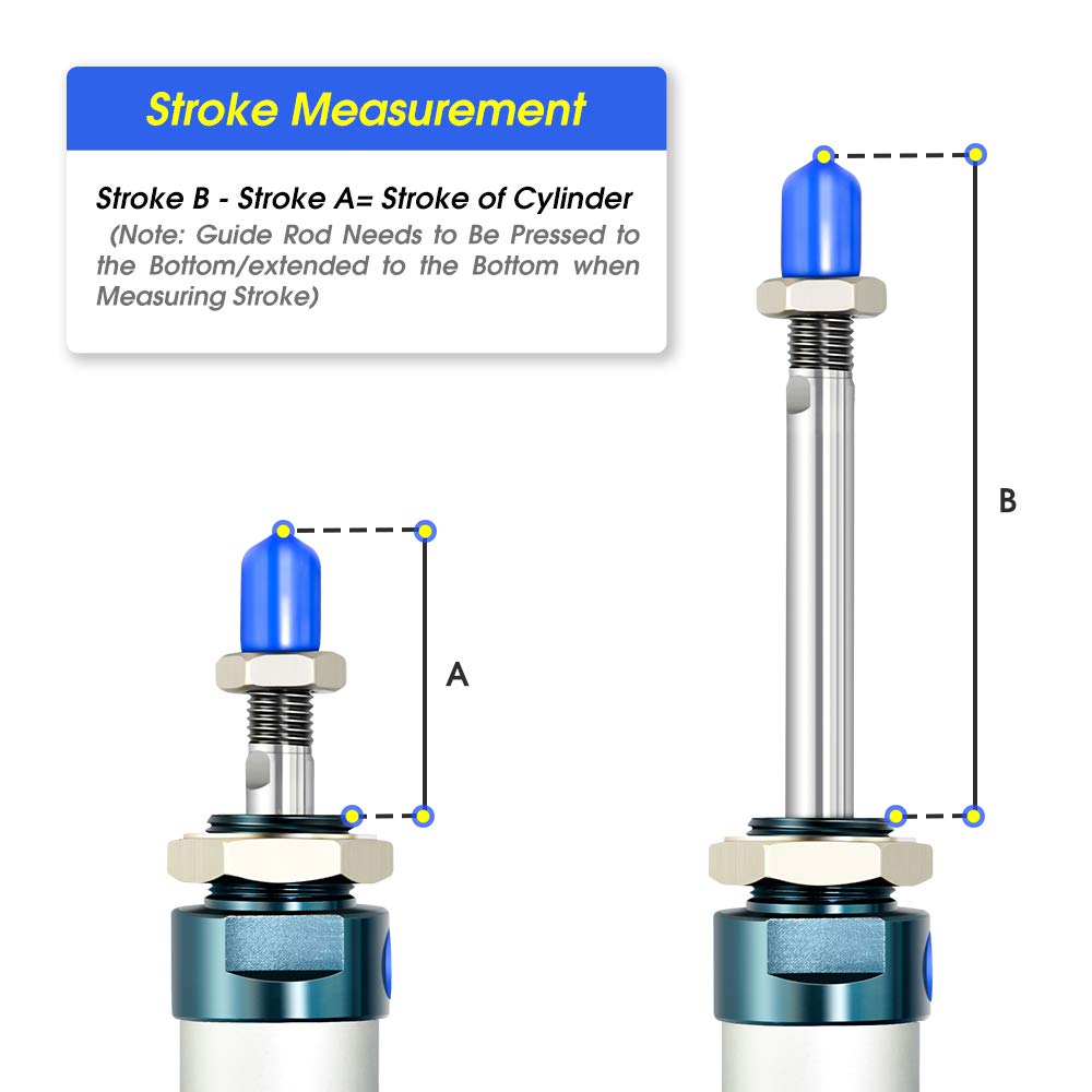 TAILONZ PNEUMATIC 25mm Bore 50mm Stroke Air Cylinder Double Action with Y Connector and 2Pcs 6mm Fitting MAL25x50