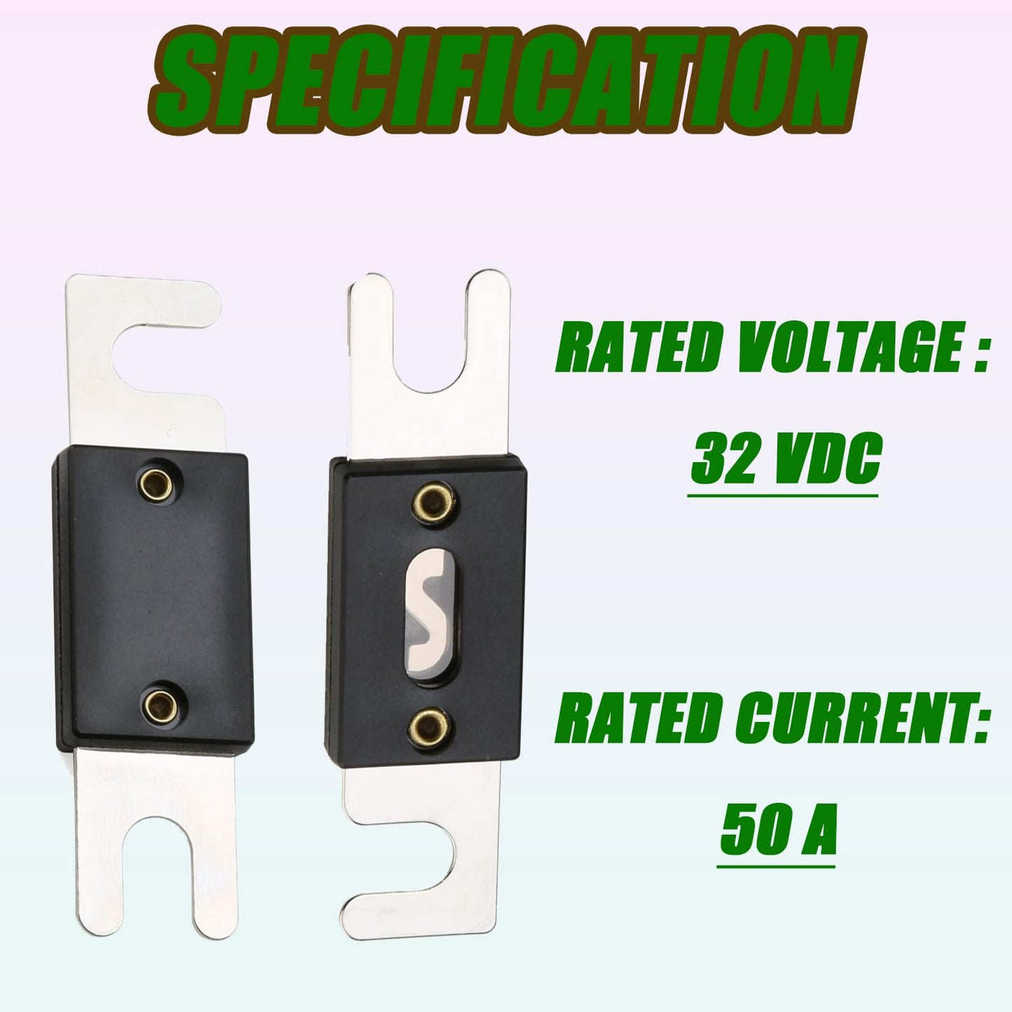 SIGANDG 50 Amp Nickel Plated ANL Fuses for car Audio and Video System(5 Pack)