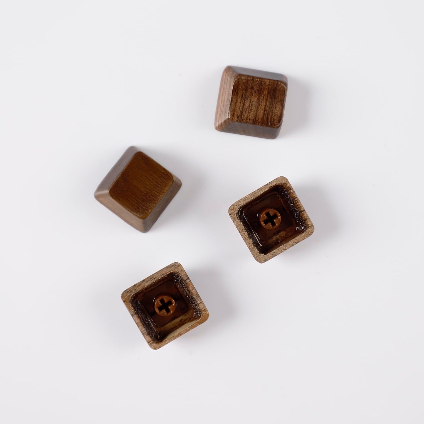 YMDK Wooden Keycap Solid Walnut Wood Keycap Novelty Keycaps Spacebar Esc Arrow Keys OEM Profile for Cherry MX Mechanical Keyboard (WASD 4 Keys R2 R3)