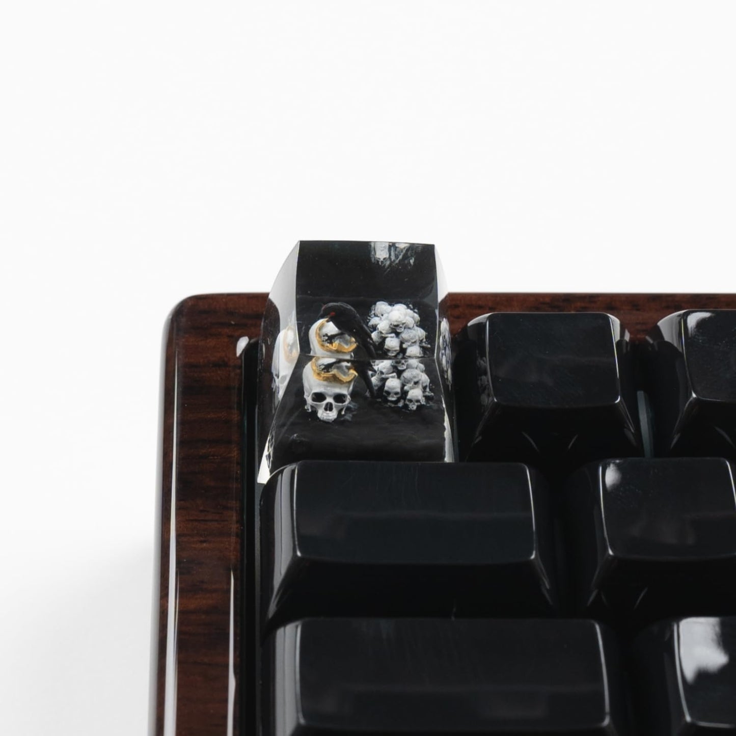 ULTRAEQUIP Artisan Keycaps Raven&Crow Resin Skull keycap ESC Custom Keycap 1U SA Prolfile Handmade Keycaps for MX Switch Mechanical Keyboards Key Cap (King_Skull)