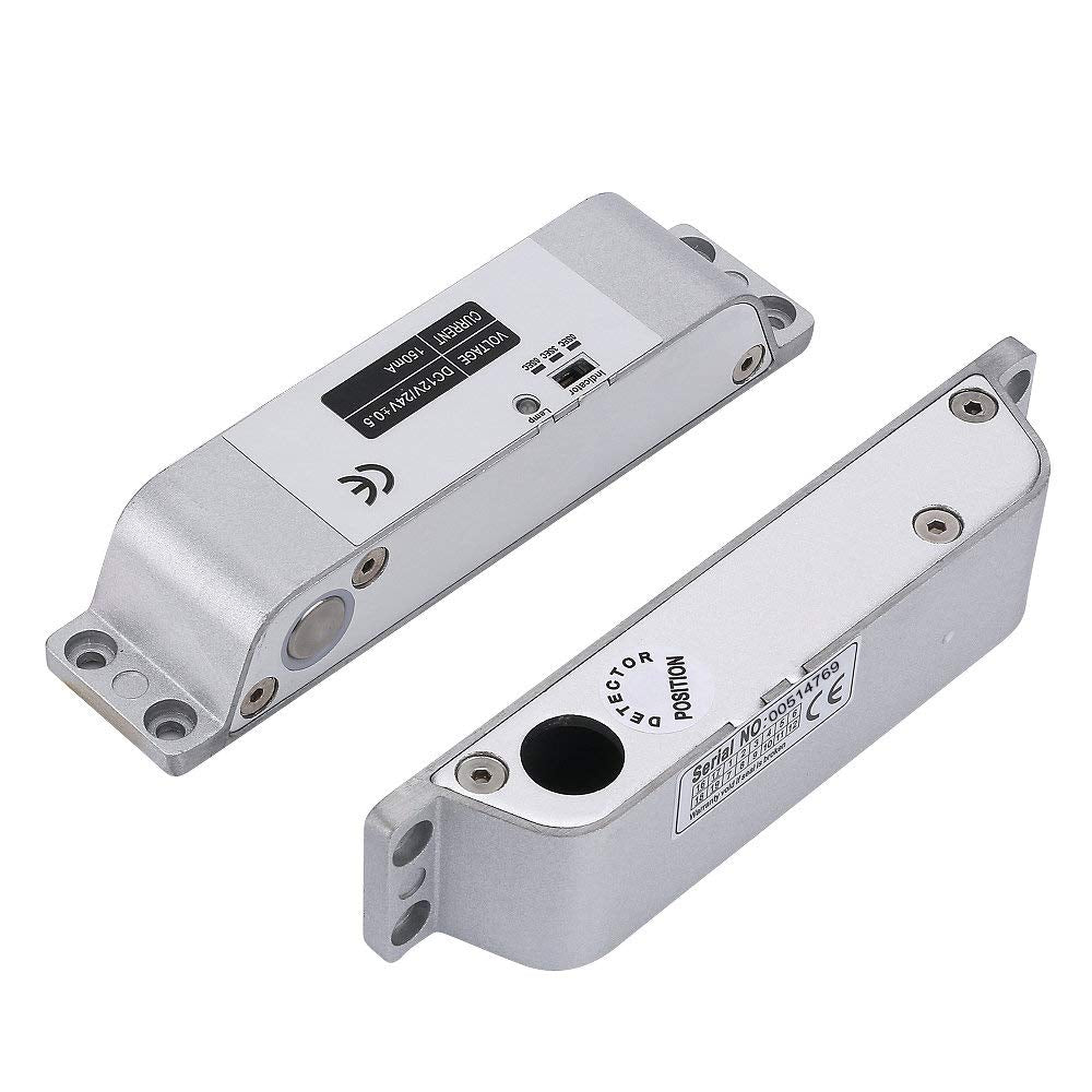 Electric Drop Bolt Lock DC 12V Fail Safe NC Mode Electronic Door Lock for Access Control Security Lock Door (X Bolt Lock) with Time Delay Surface Mounted Lock