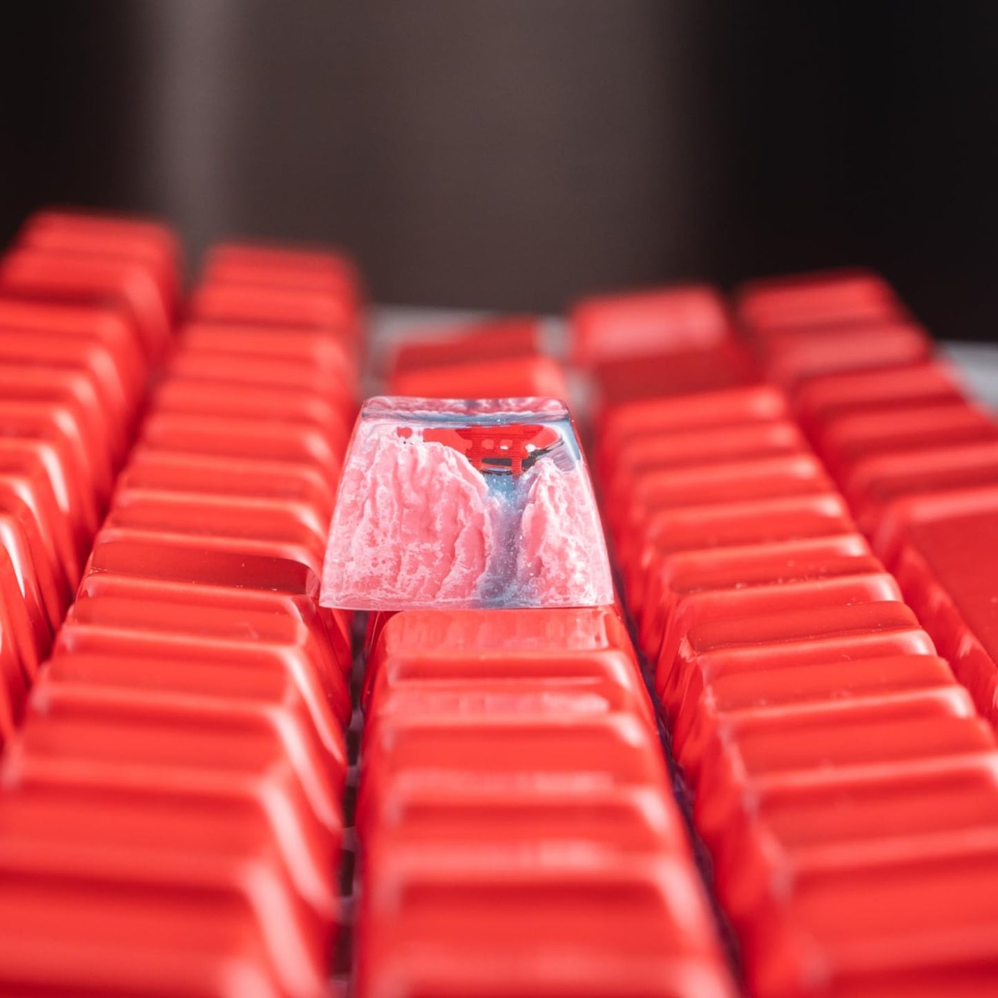 REDQIN Artisan Keycap - Sakura Torii Custom Keycaps Resin keycap Hanmade keycap Mountain Keycaps for Mechanical Keyboard Keycap (Sakura Torii Keycap)
