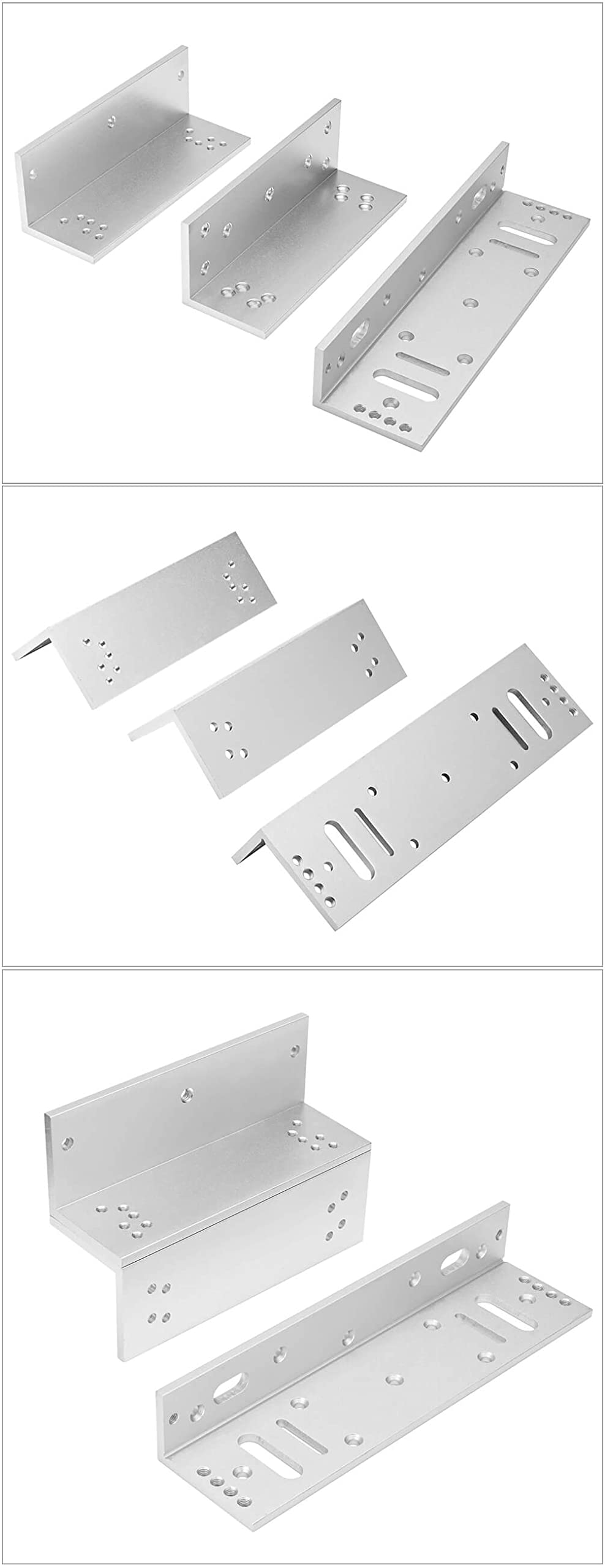 Electromagnetic Lock with Z and L Bracket 1200LBS 500KG Holding Force Electric Magnetic Door Lock 12V Fail Safe NC Mode for Access Control System