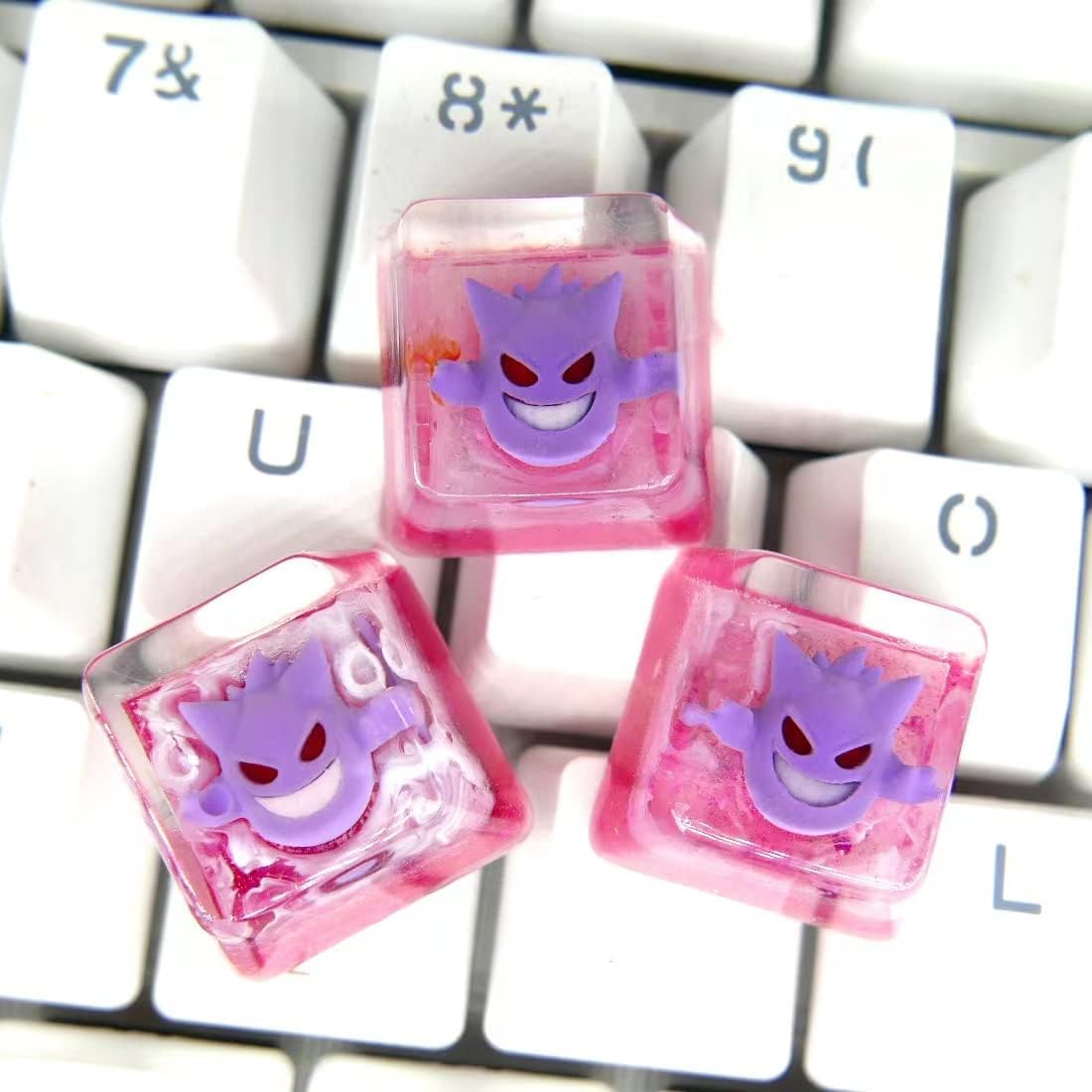 Purple Cartoon Character Epoxy Resin Mechanical Keyboard Keycap - Unique Design, Durable Material, (Purple)