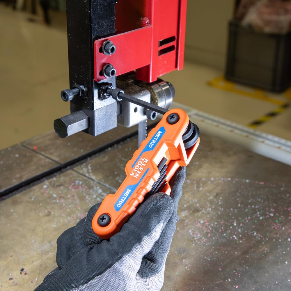 Klein Tools 70543 3-Piece Compact Folding Hex Key Set, Metric, SAE, Torx Sizes, 25 Keys, Industrial Strength Heat Treated Alloy Steel