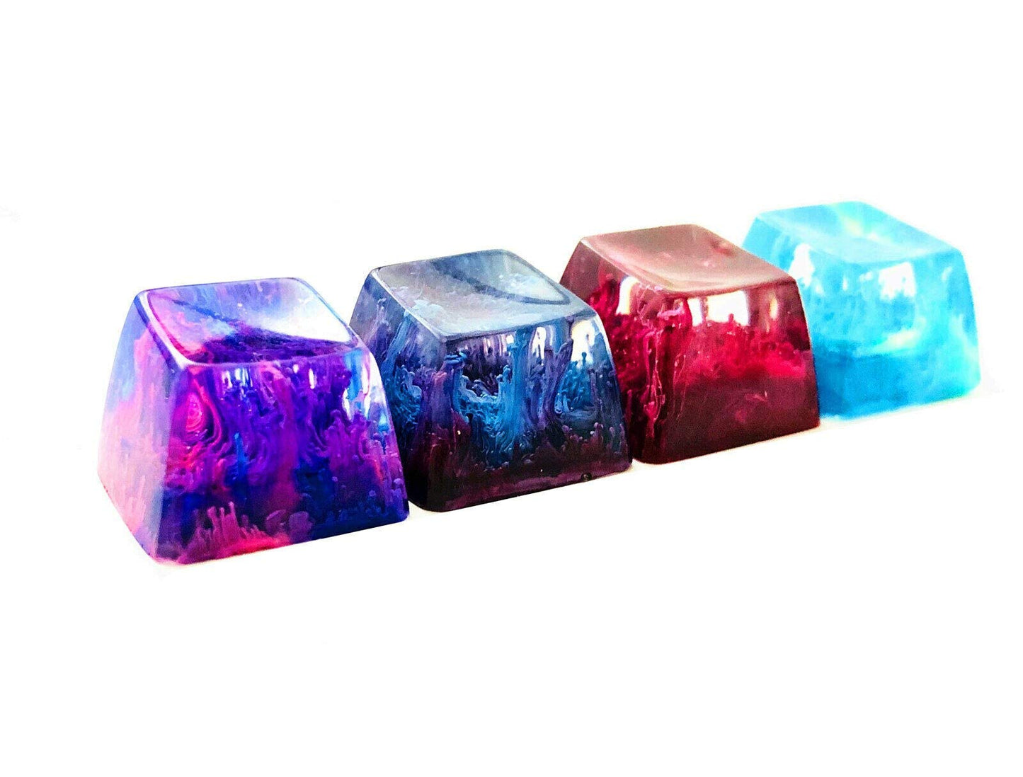 Handmade Seabed Landscape R4 Keycap Resin Artisan Backlit Switch SA Profile for Cherry MX RGB Gaming Mechanical Keyboard DIY Replace (Light Blue)