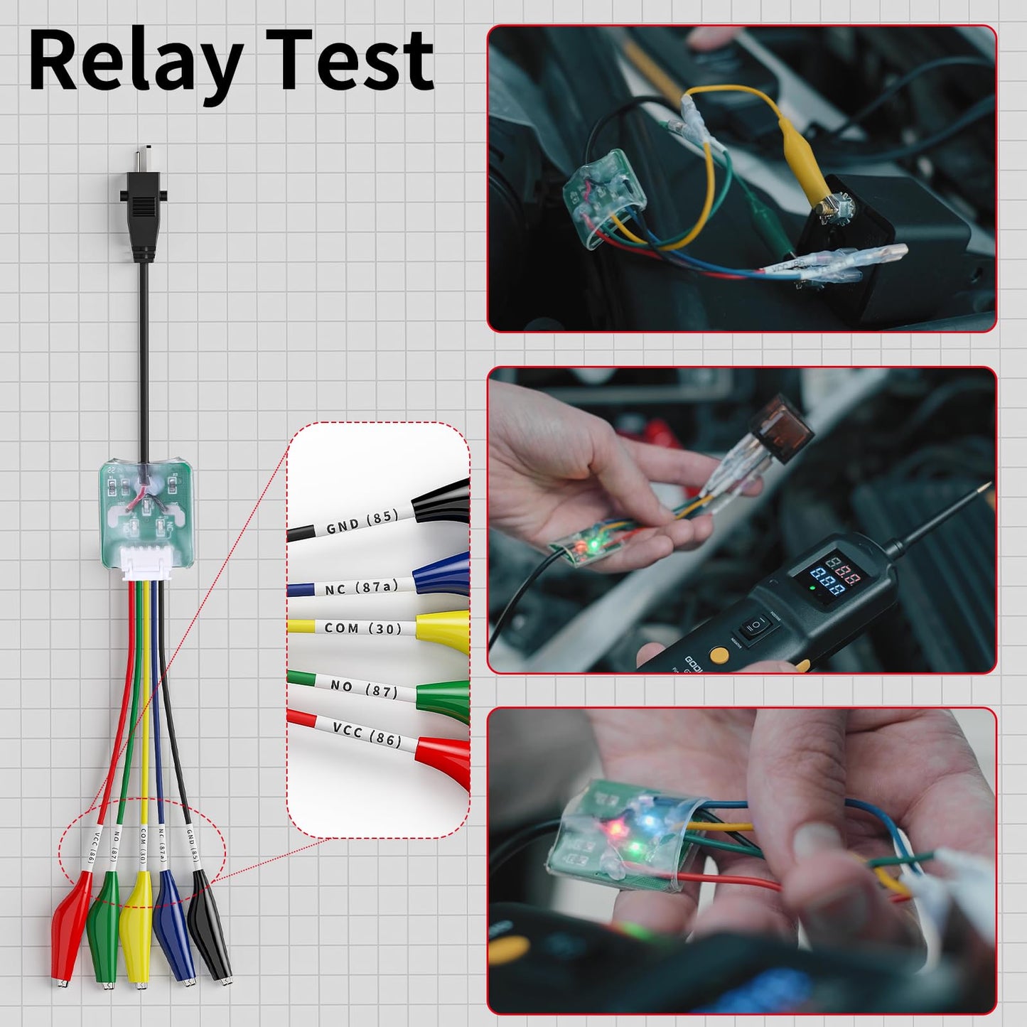 Multifunctional Power Circuit Probe Tester DC Voltage 12V to 40V, 20FT Extension Wire, Grounding Testing, Component Activation, Short Circuit Positioning, Continuity Testing