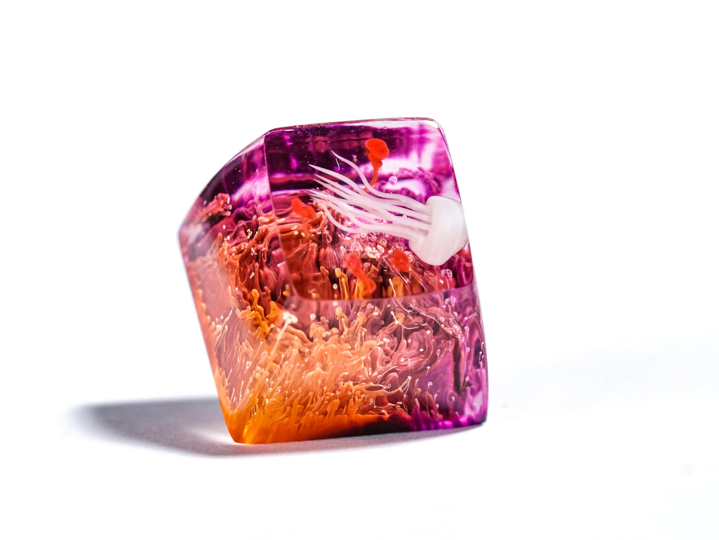 DATKEY Jellyfish Red & Purple Artisan Keycaps - Ocean Cute Aesthetic Custom Keycaps - Gaming Gifts