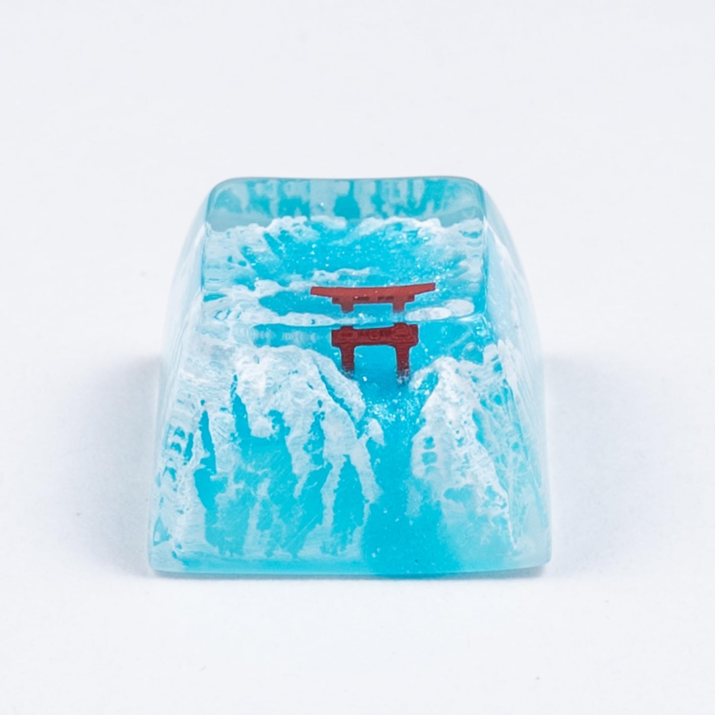 Artisan Keycap - Snow Mountain Custom Keycaps Resin Hanmade Keycaps for Mechanical Keyboard (Snow Sakura Torii SA R3 Profile)