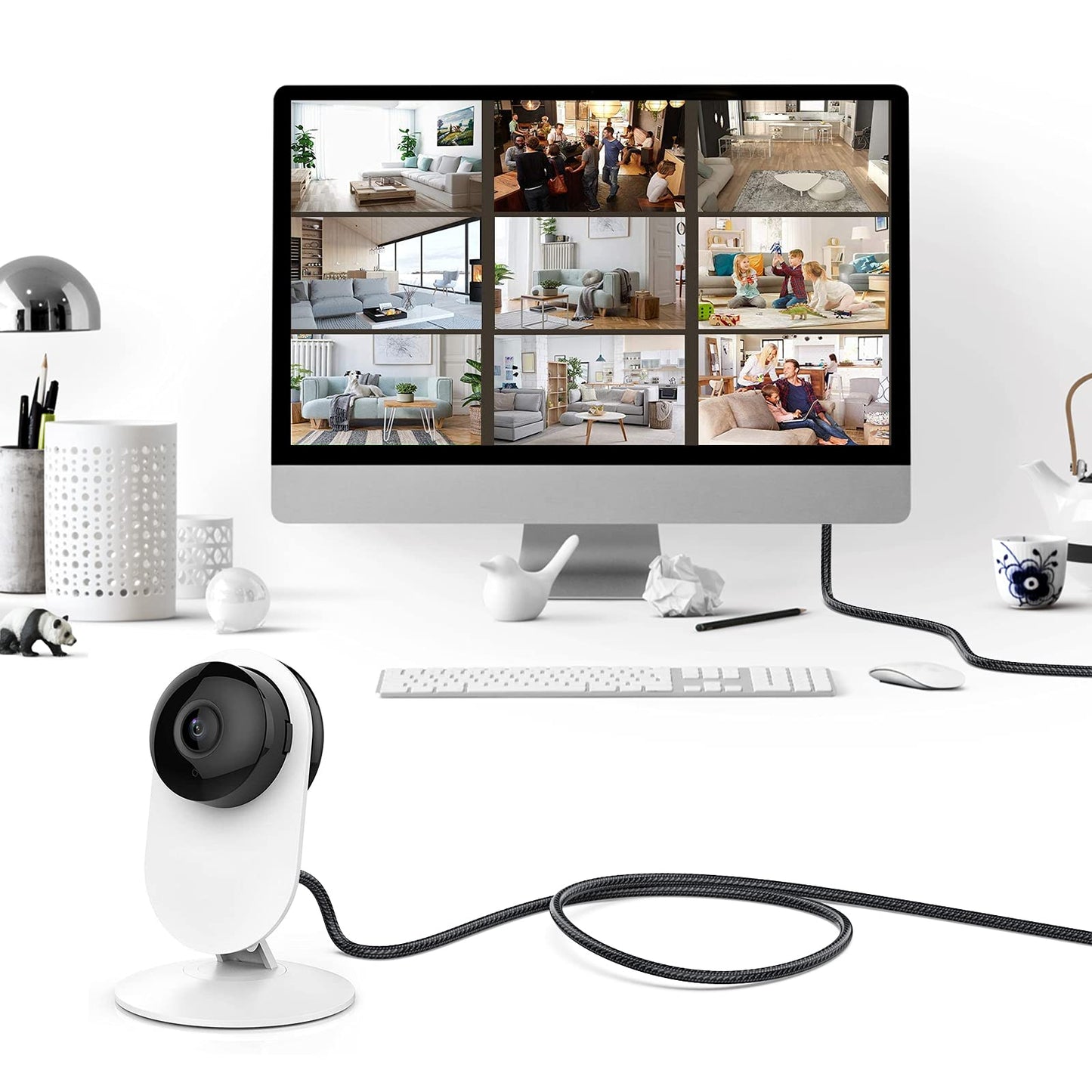 Ruaeoda Long Micro USB Cable Android Charger 20ft with Gold-Plated PS4 Charger Cable - High Speed 2.0 USB A Male to Micro USB Nylon Braided Cable for Android Phone