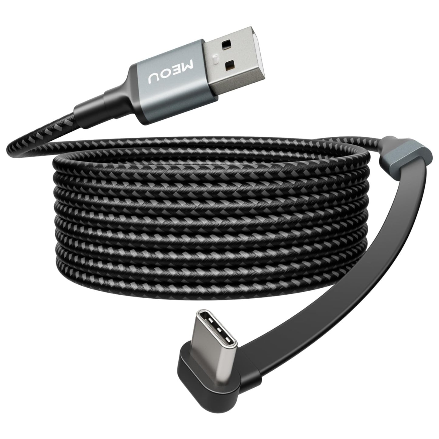 USB to USB C Cable 10ft, 60W USB A to USB C Fast Charging Cable, Right Angle USB C Cord Nylon Braided for iPhone 16/15, iPad Pro, Samsung Galaxy S21/S22/S23/S24, Note 20 10, Pixel 8, Nintendo etc.
