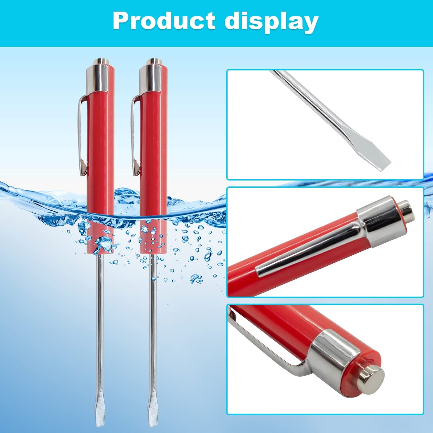 (10) TEN for Snap on Pocket Screwdriver, Flat Tip Screwdrivers, RED ~ Magnetic .NEW. R86855