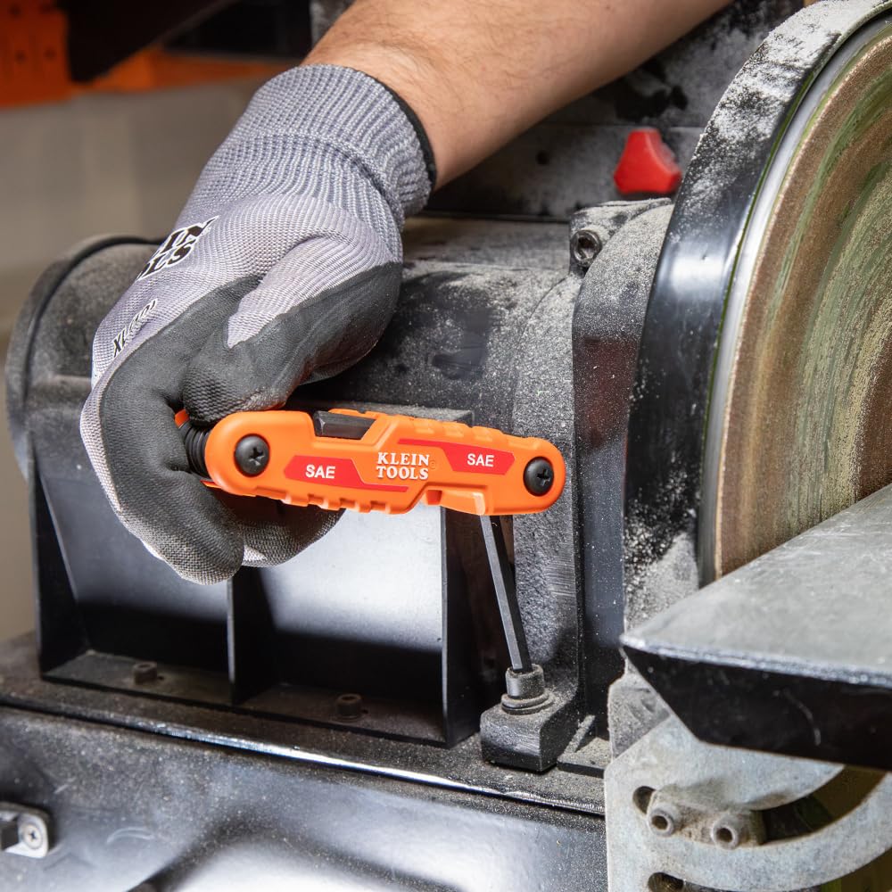 Klein Tools 70543 3-Piece Compact Folding Hex Key Set, Metric, SAE, Torx Sizes, 25 Keys, Industrial Strength Heat Treated Alloy Steel