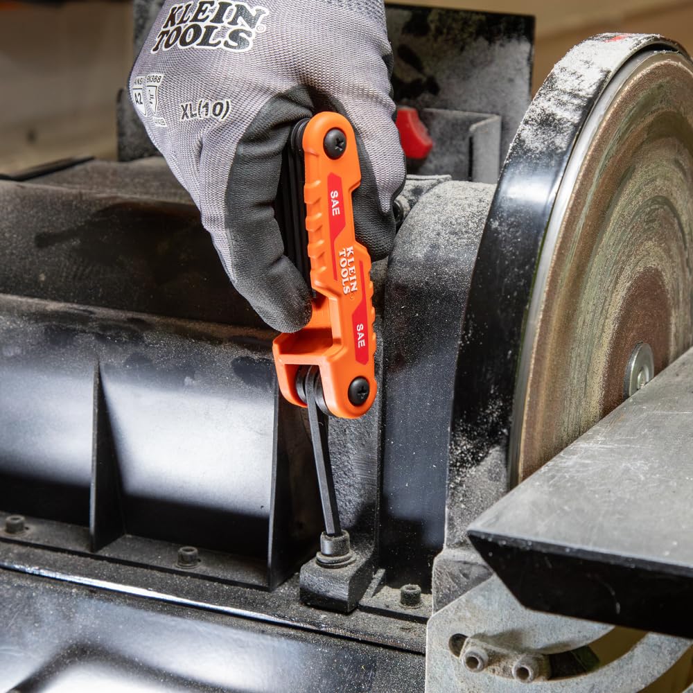 Klein Tools 70543 3-Piece Compact Folding Hex Key Set, Metric, SAE, Torx Sizes, 25 Keys, Industrial Strength Heat Treated Alloy Steel