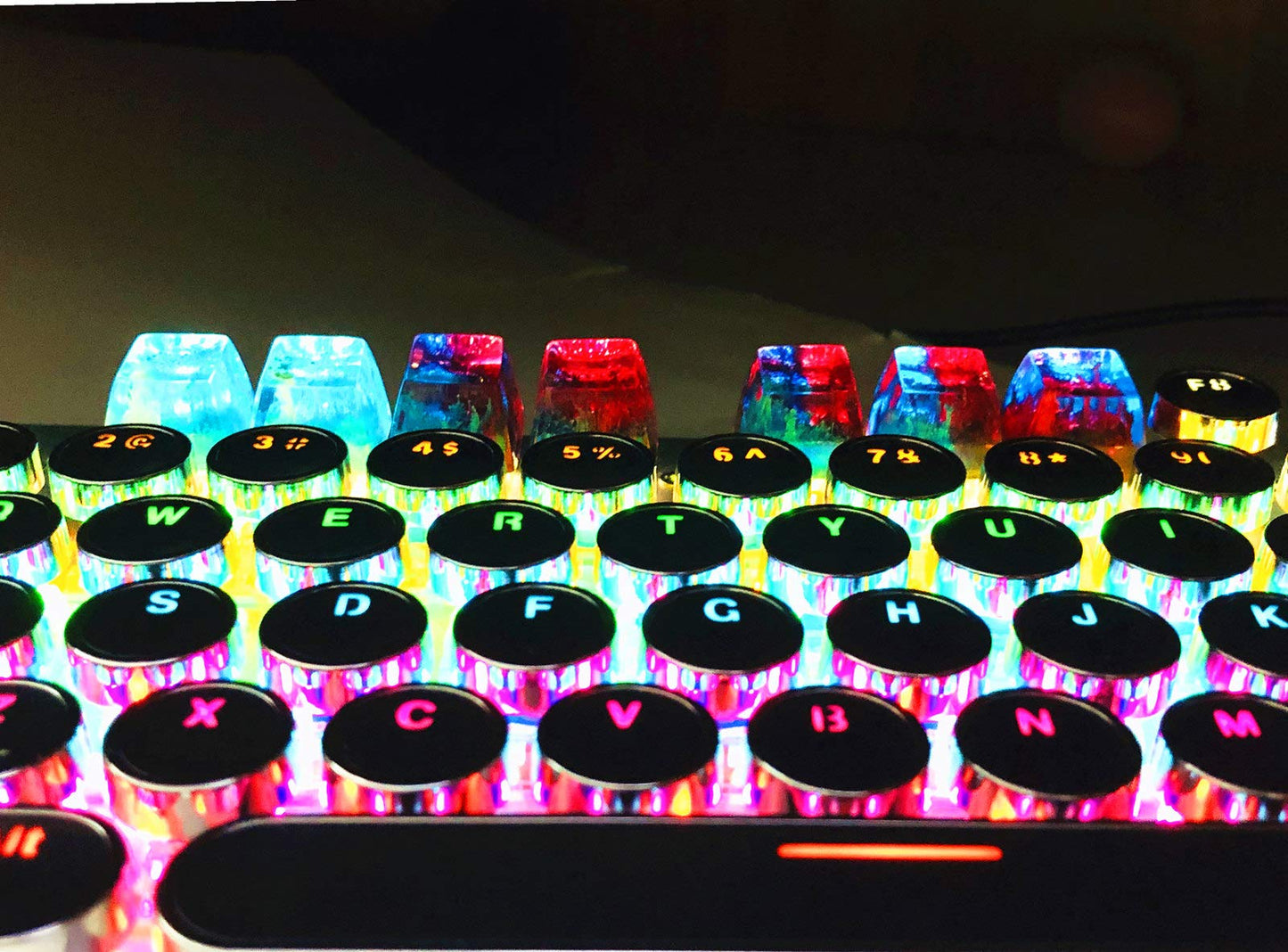 1 Pcs Handmade Seabed Landscape R4 Keycap Resin Artisan Backlit Switch SA Profile for Cherry MX RGB Gaming Mechanical Keyboard DIY Replace (red)