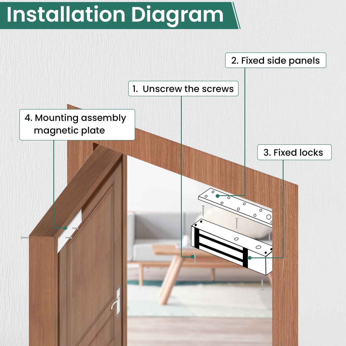 FERUERW 600LBs/280KG Electric Magnetic Lock, Electromagnetic Door Lock Holding Force for Access Control, OutSwinging Door Access Control System, Single Door 12V