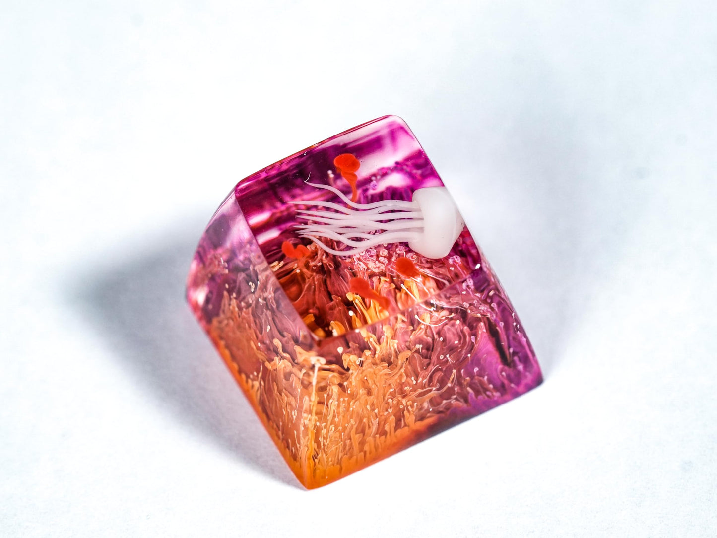 DATKEY Jellyfish Red & Purple Artisan Keycaps - Ocean Cute Aesthetic Custom Keycaps - Gaming Gifts