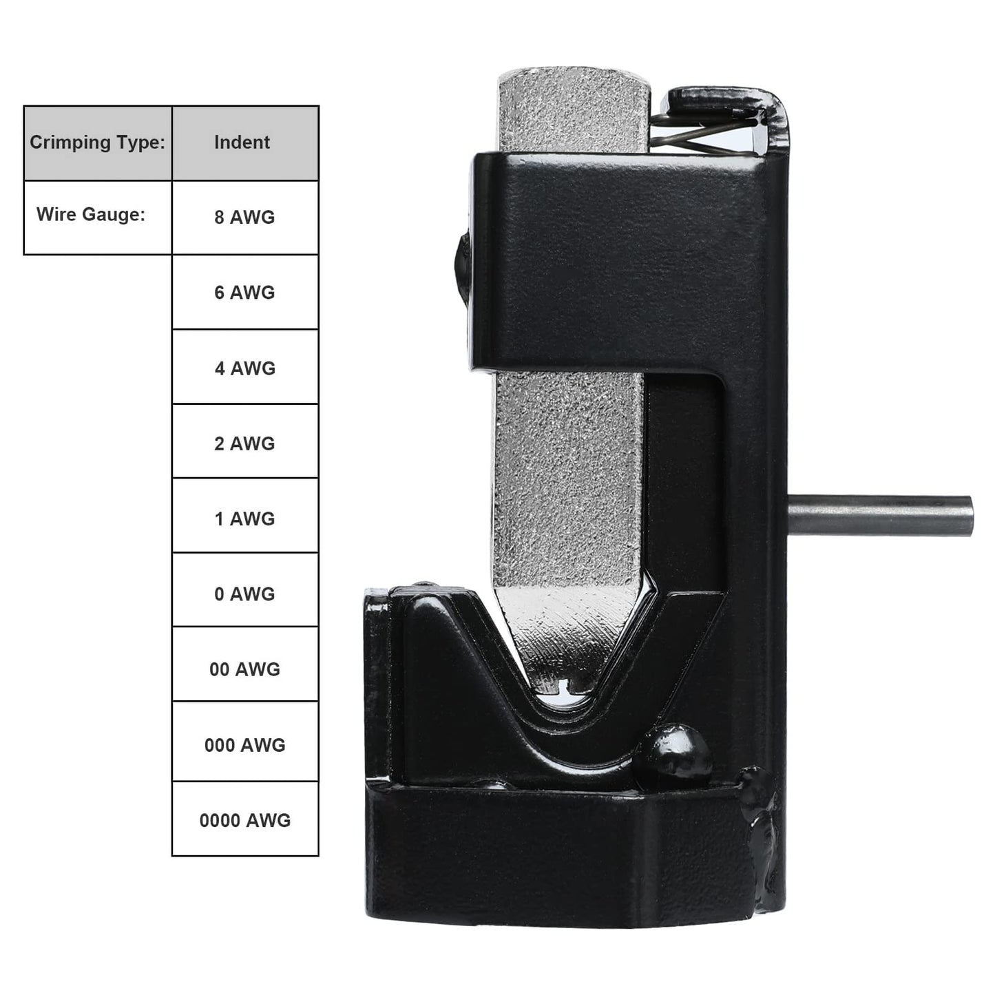 MOFEEZ Hammer Lug Crimper Tool for 8 AWG - 0000 AWG Battery and Welding Cables