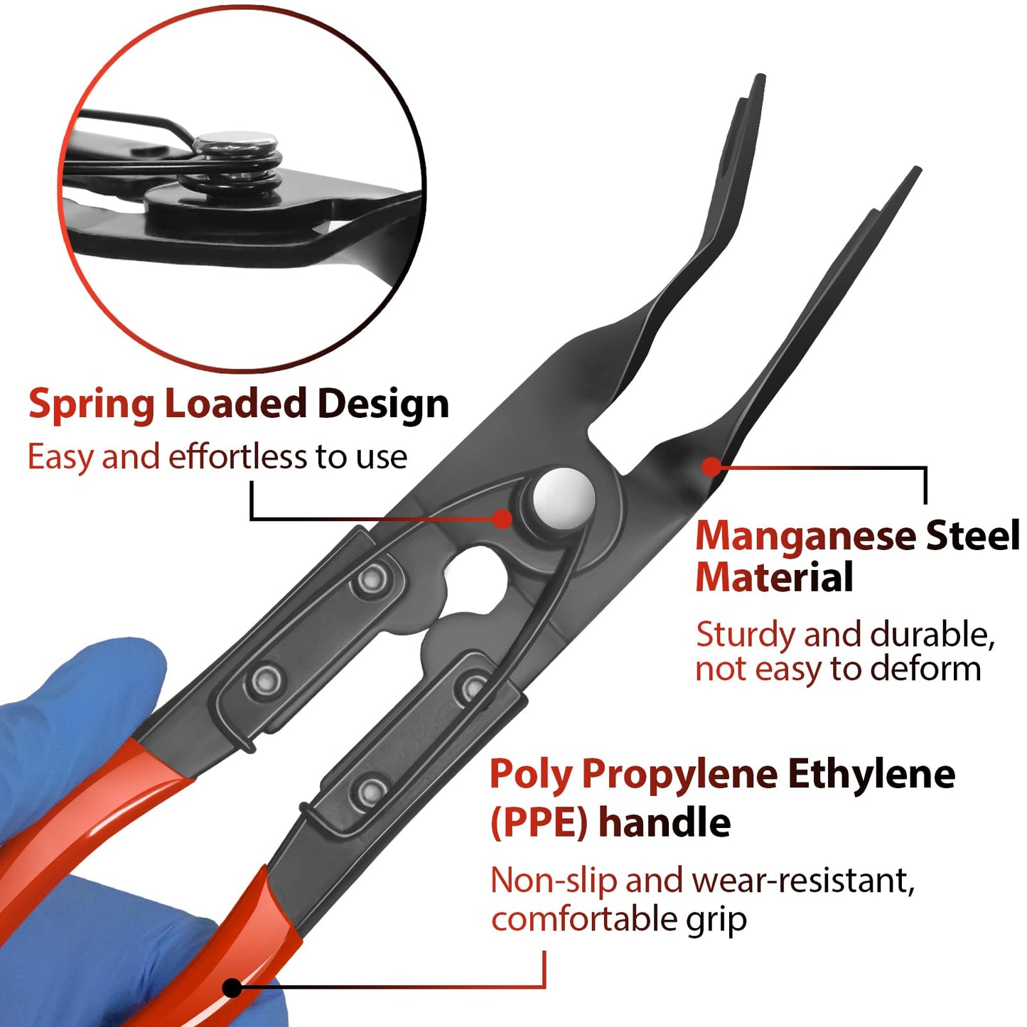 Keze 3 Pcs Auto Clip Pliers Set and Fastener Remover,Car Trim Rivet Removal Pry Tool Repair Kit with Storage Bag for Automotive Door Panel,Upholstery,Dashboard,Plastic Fasteners