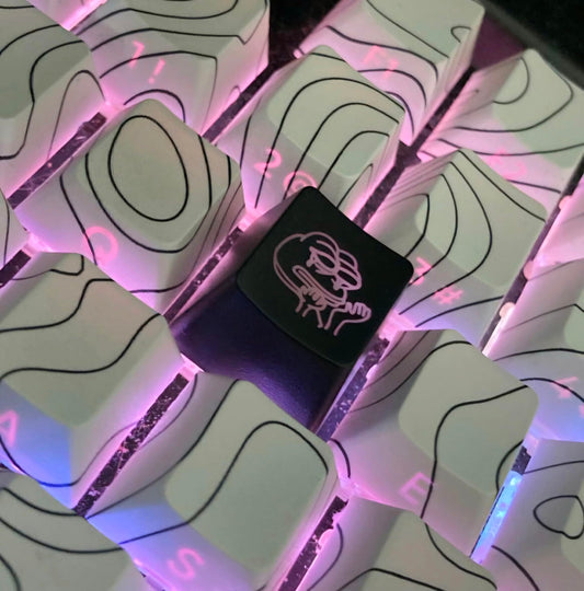 Smiley Backlit Keycap Set - Custom kecaps for Cherry MX Mechanical Keyboard, SA Profile, R4 Keycaps, Translucent Backlight, Artisan, Personalized Keycap (4pk - Arrow Keys) (Trooper/Escape Key)