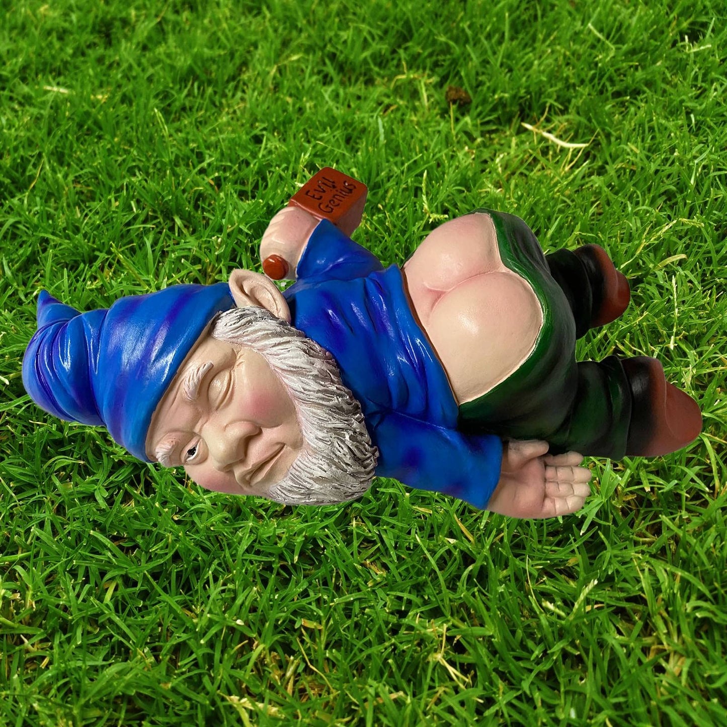 MINICAR 9.5'' Gnomes Statues Outdoor Decor, Large Naughty Sculptures Yard Decorations Patio Lawn Ornament, Funny Christmas Garden Gifts